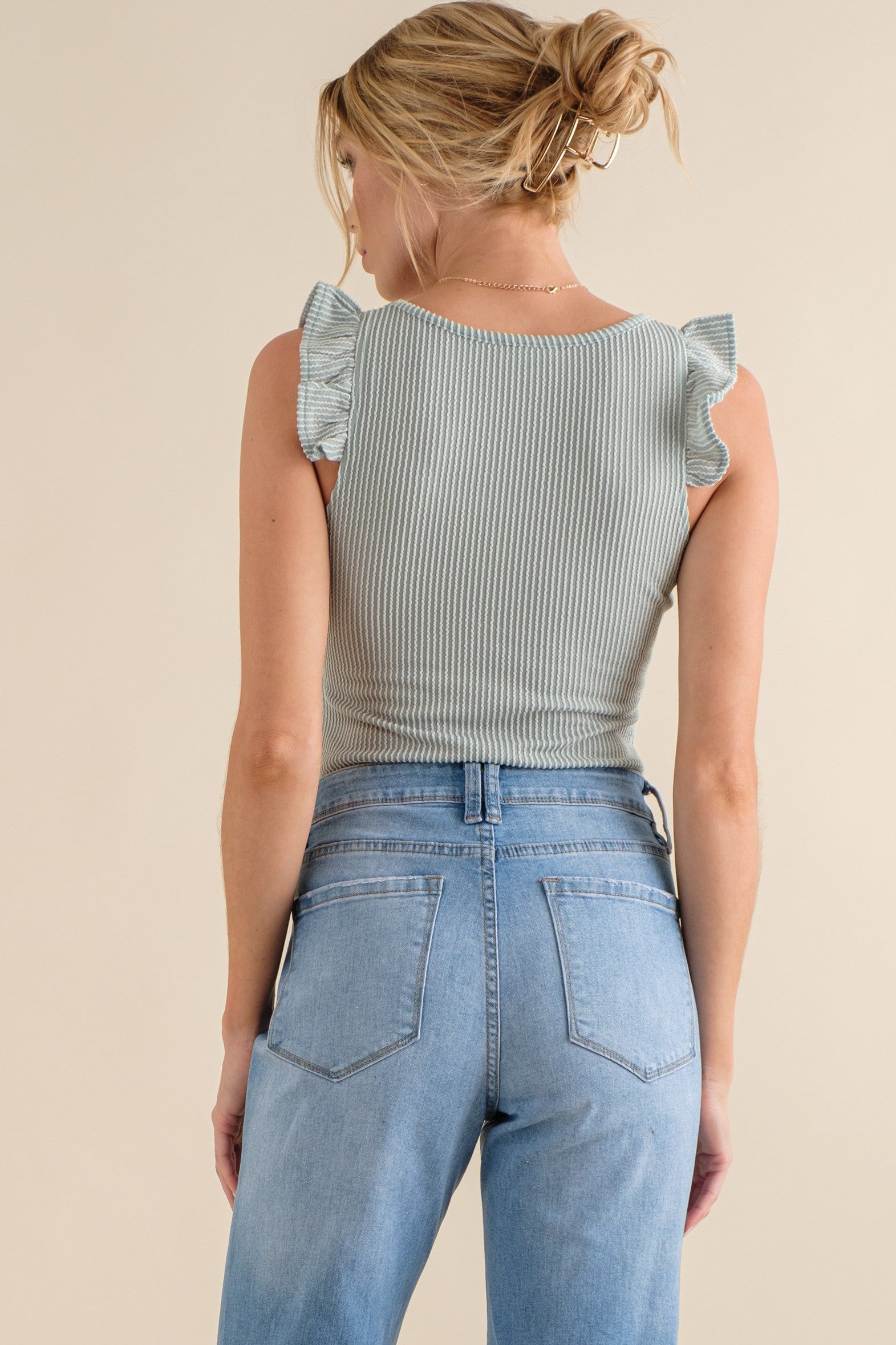 Textured Ribbed Bodysuit, Mint
