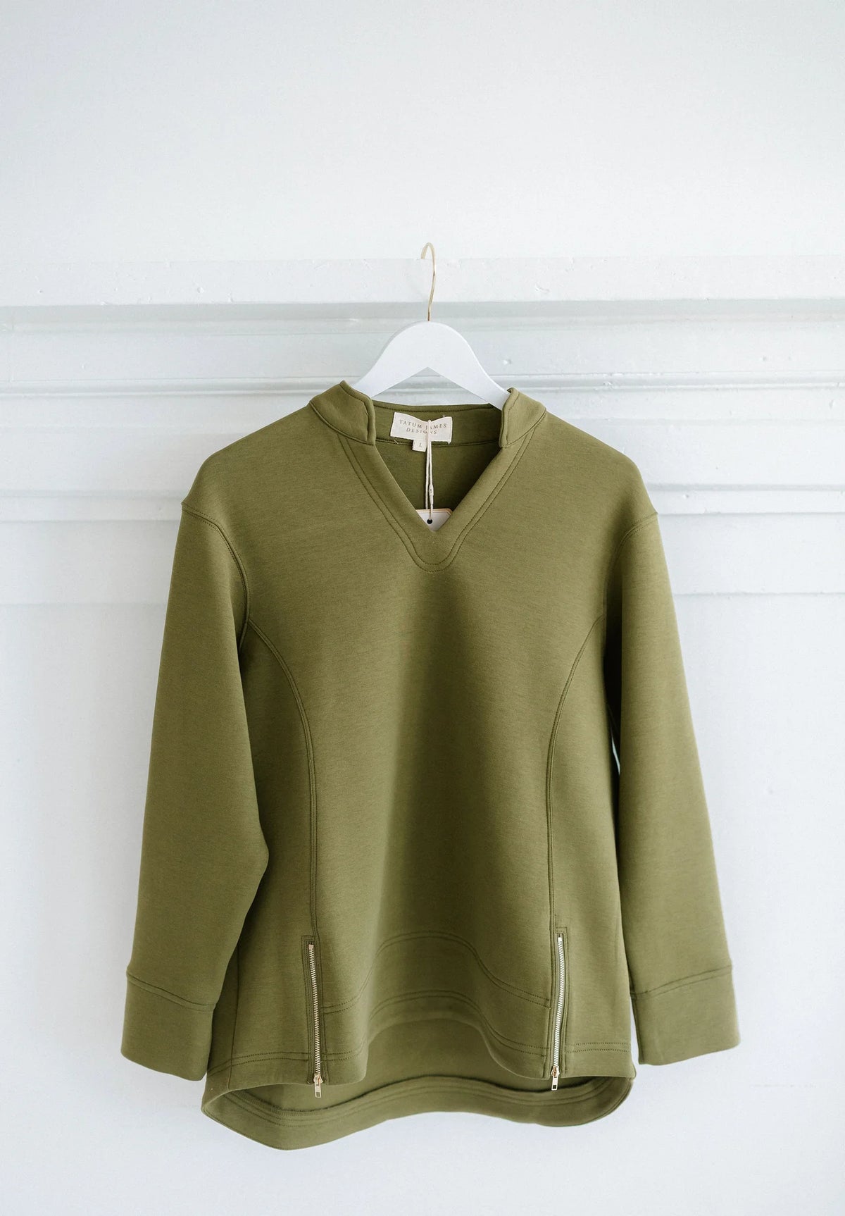 Tatum James: Addison Pullover - Olive Green