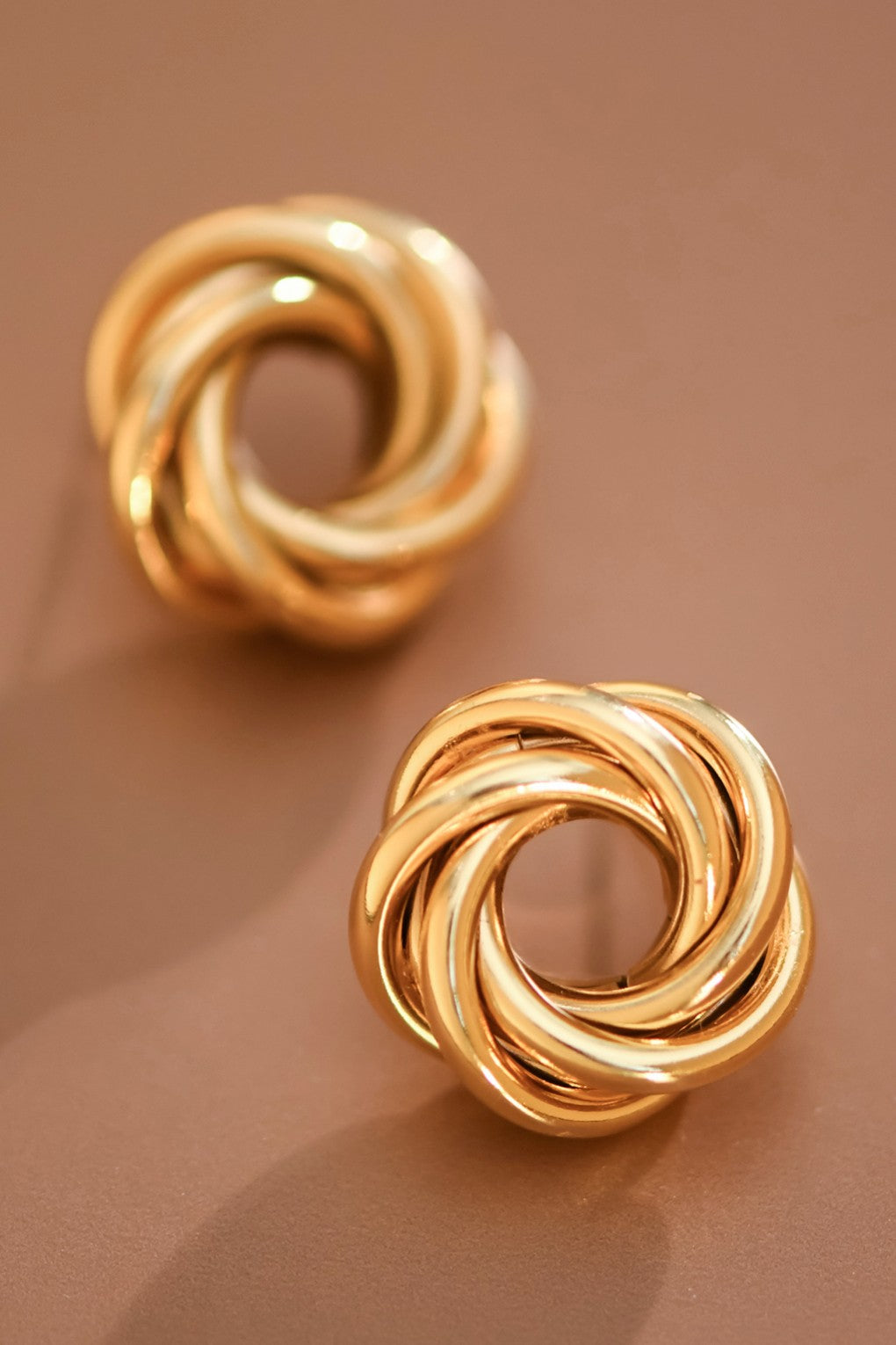 18k Waterproof Non-tarnish Stainless Steel Knot Earrings