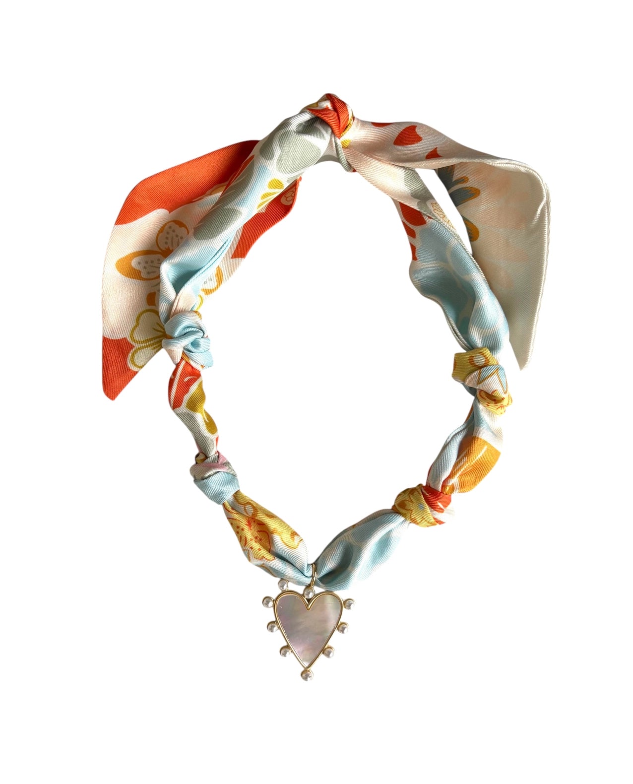 Nora James: Tahiti Scarf Necklace & Pearl Heart