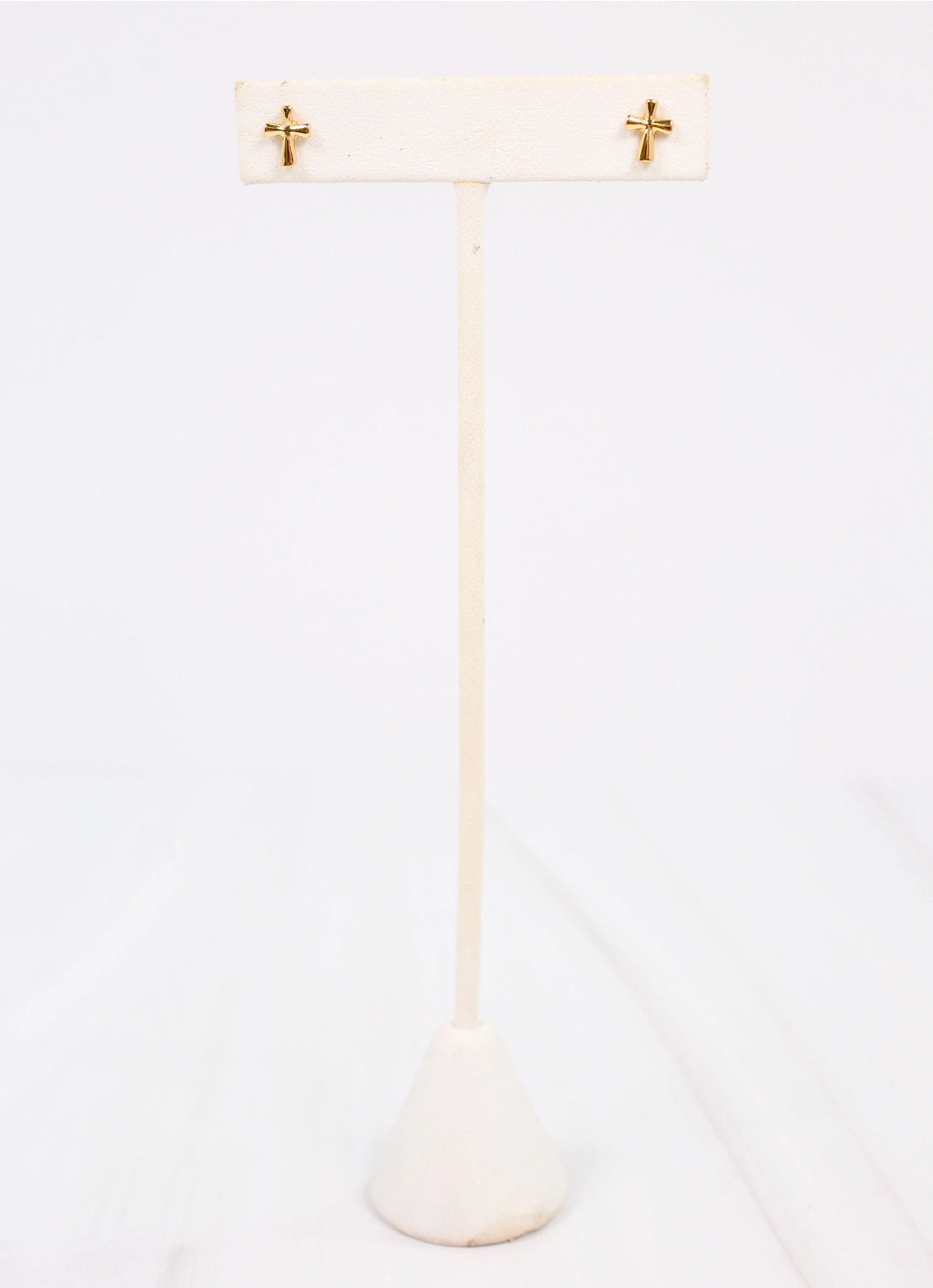 Caroline Hill: Anmore Cross Stud Gold Earrings