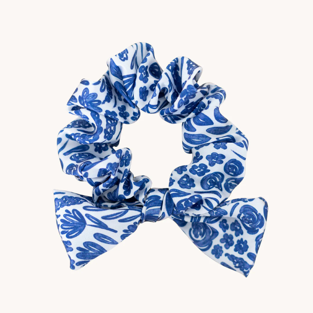 Satin Scrunchie, Porcelain Floral