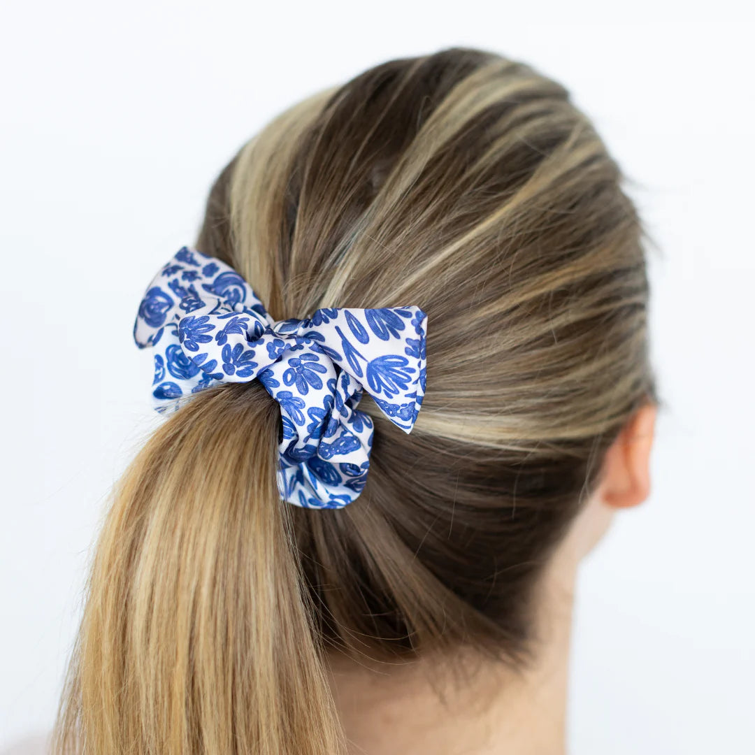 Satin Scrunchie, Porcelain Floral