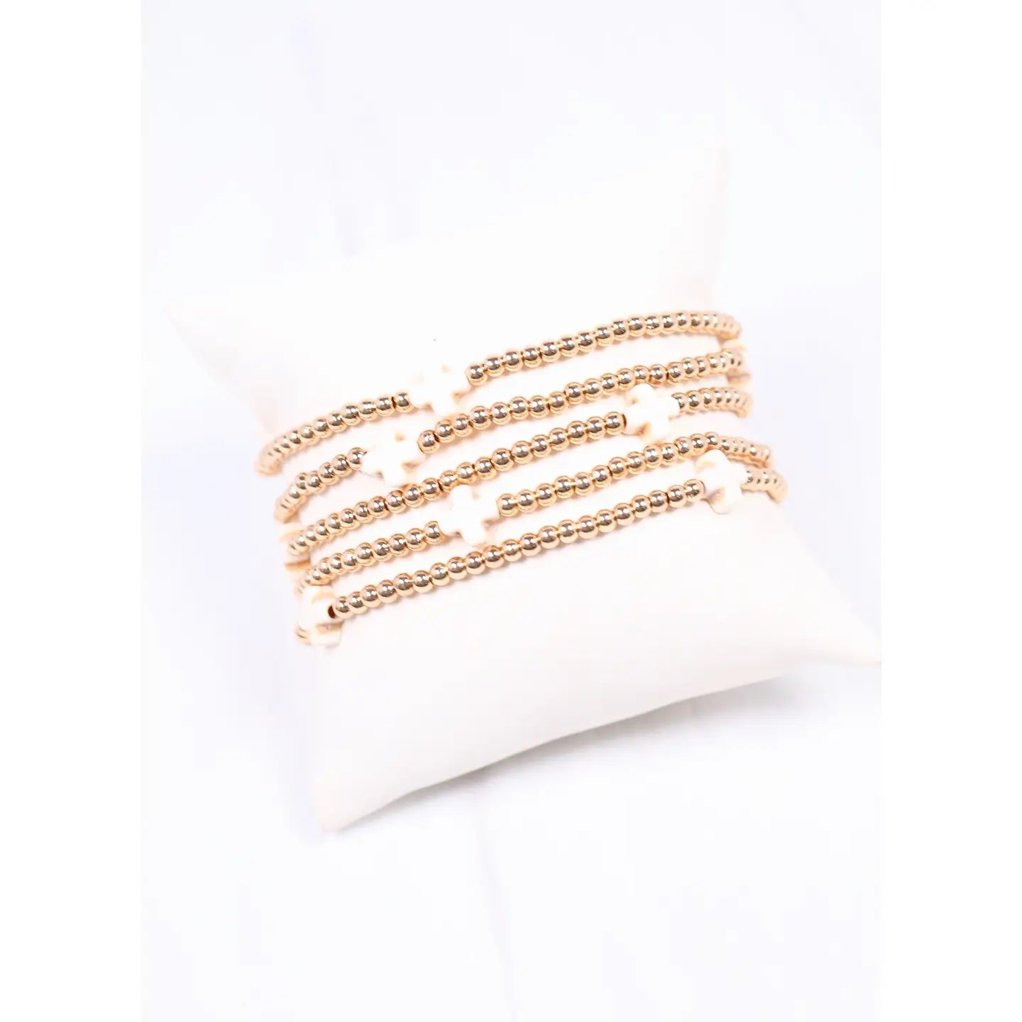 Caroline Hill: Kamari Cross Bracelet Set Natural