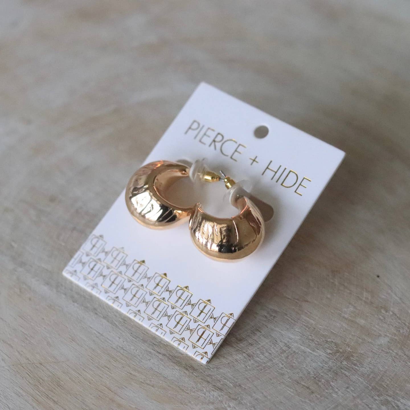 Pierce + Hide: Gold Textured Teardrop Hoop