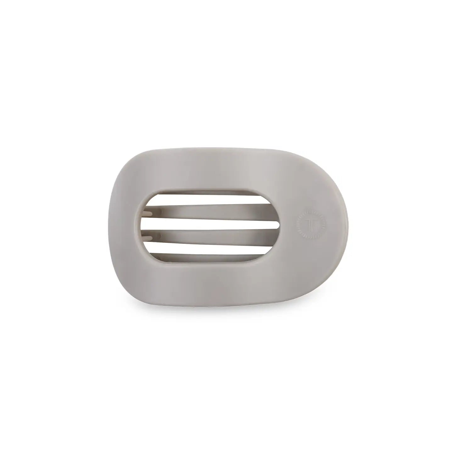 Teleties: Round Flat Small Hair Clip, Silver Flames