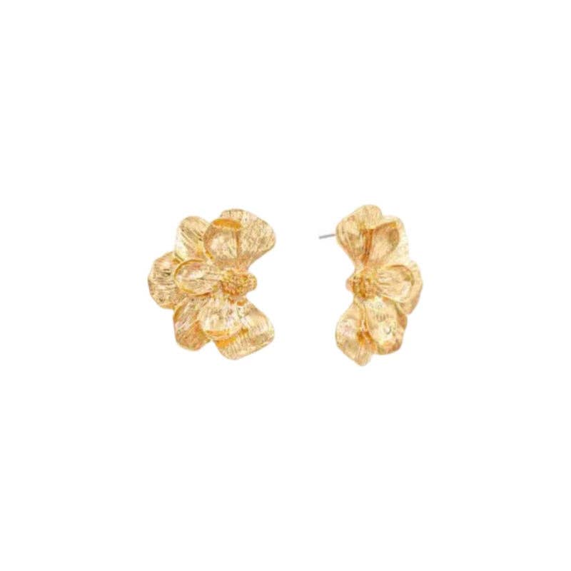 Pierce + Hide: Gold Textured Petal Earring