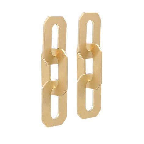 Pierce + Hide: Brushed Gold Chunky Link Earrings