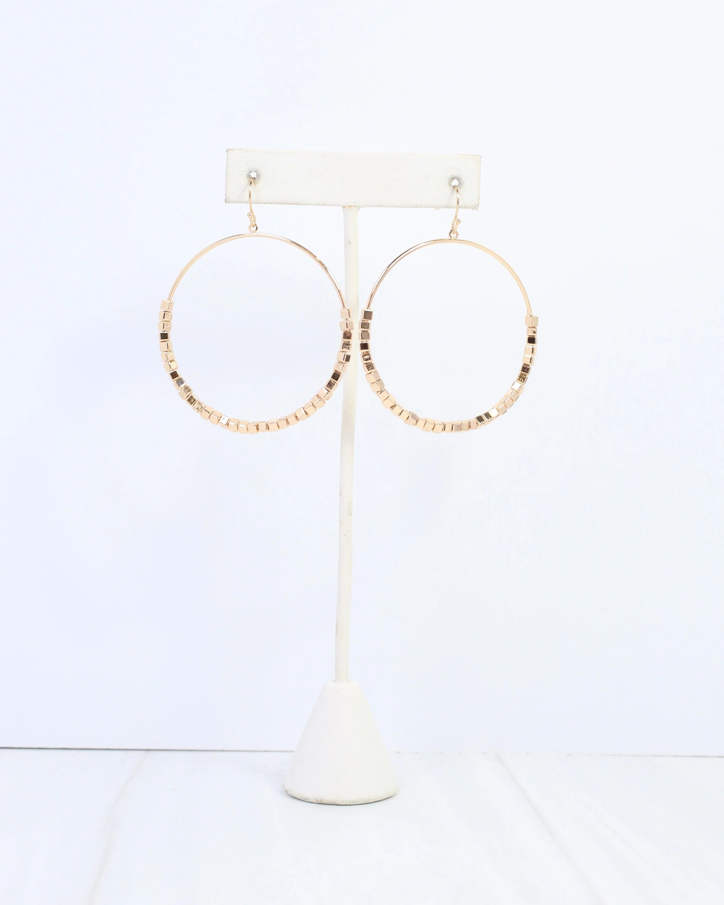 Caroline Hill: Charlee Square Bead Hoop Earrings