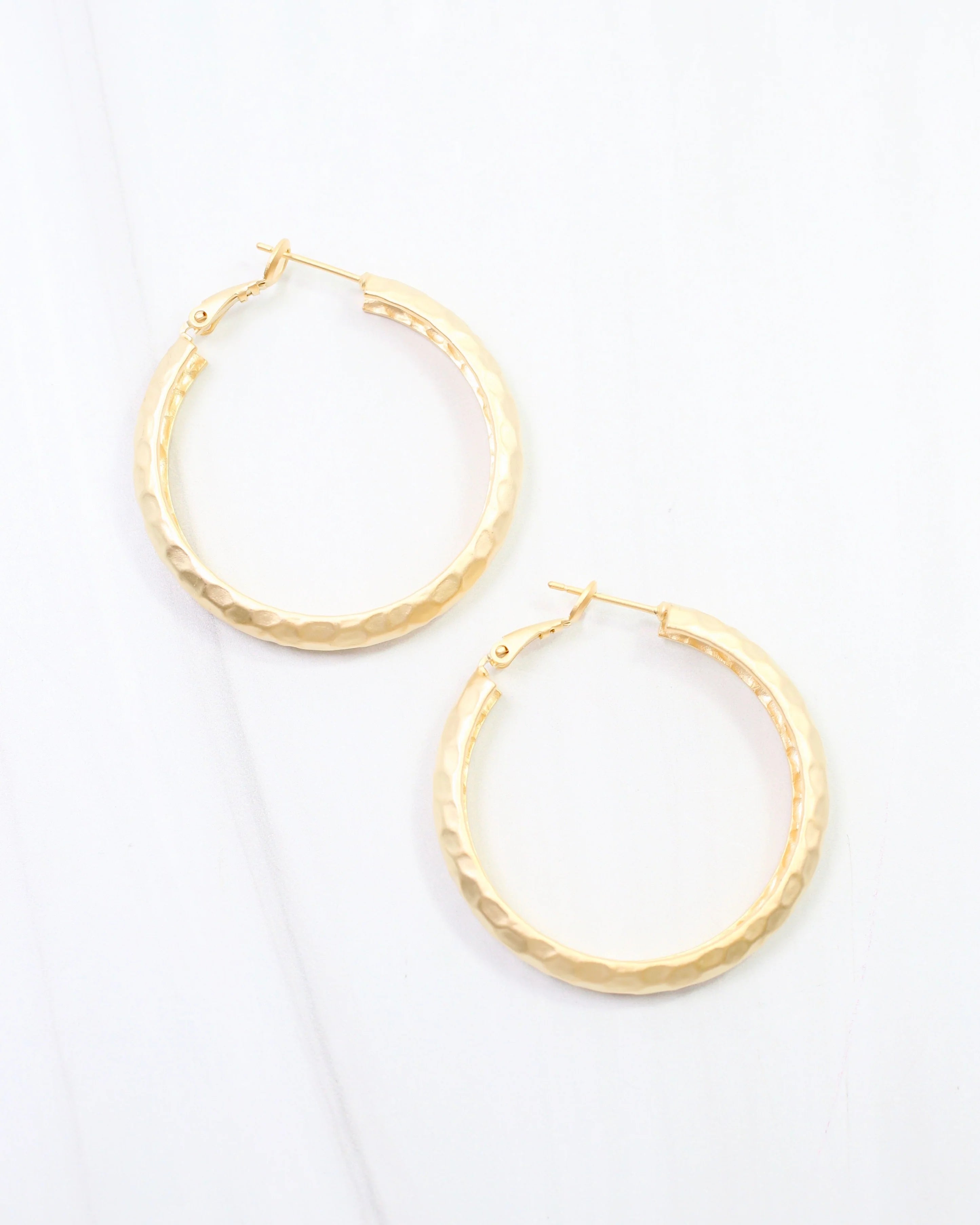 Caroline Hill: Fort Lee Hammered Hoop Earrings