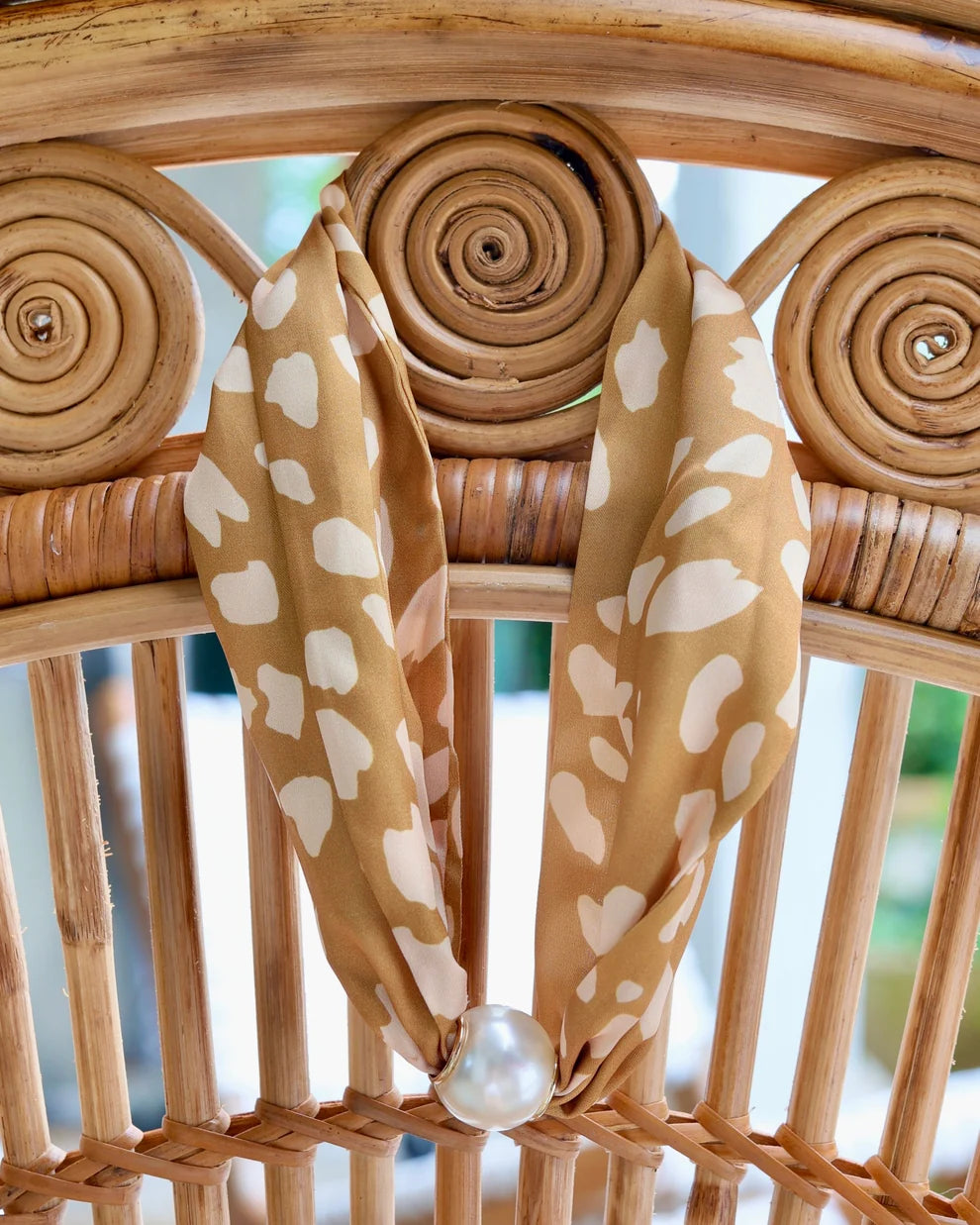 Caroline Hill: Taupe Pearl Scarf Necklace