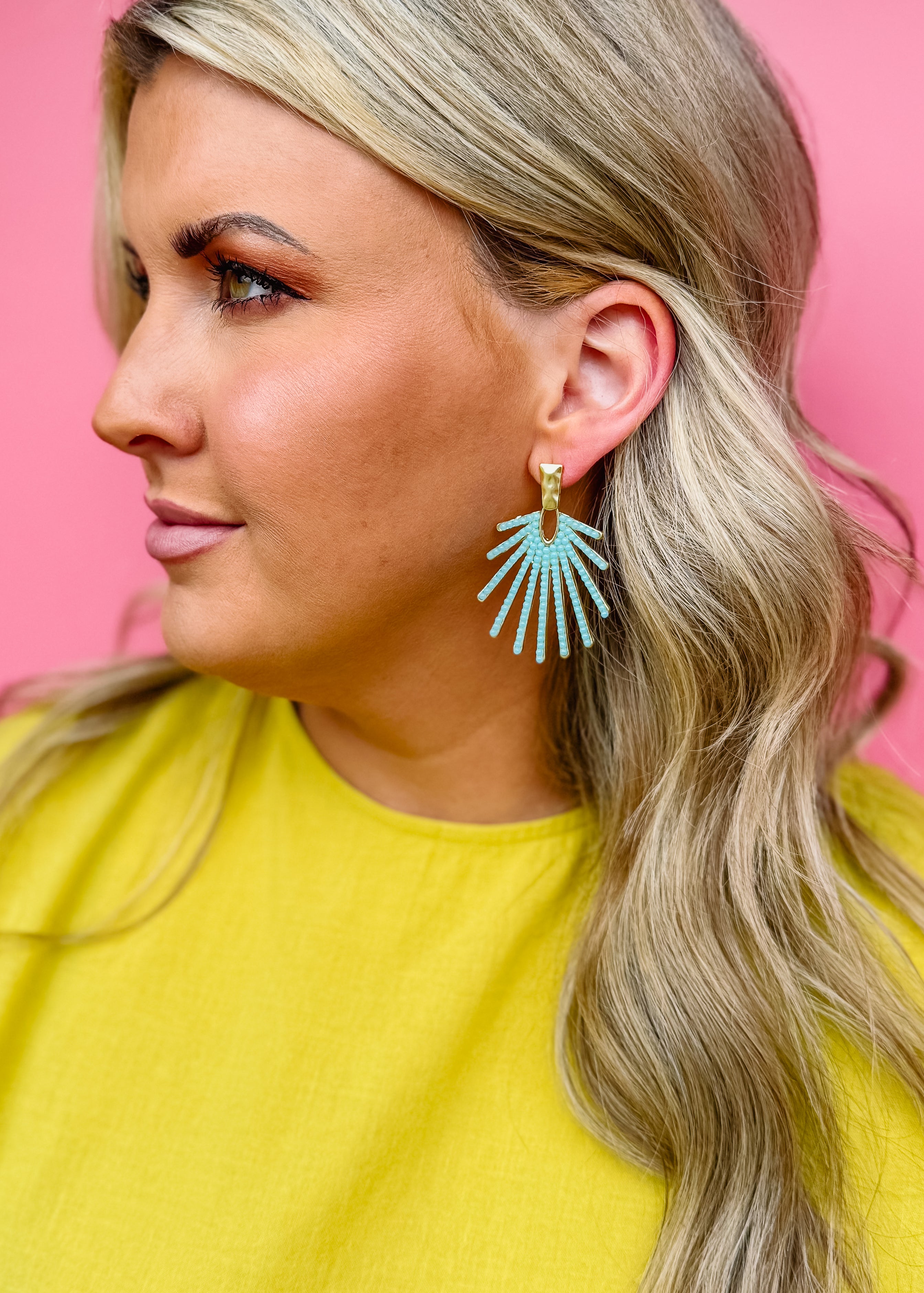 Light Turquoise Sunburst Earrings