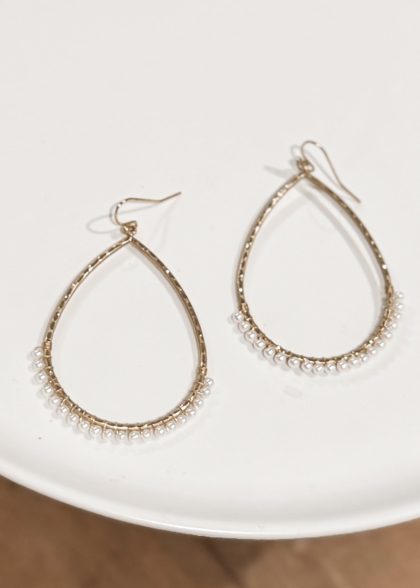 Teardrop + Pearl Earrings