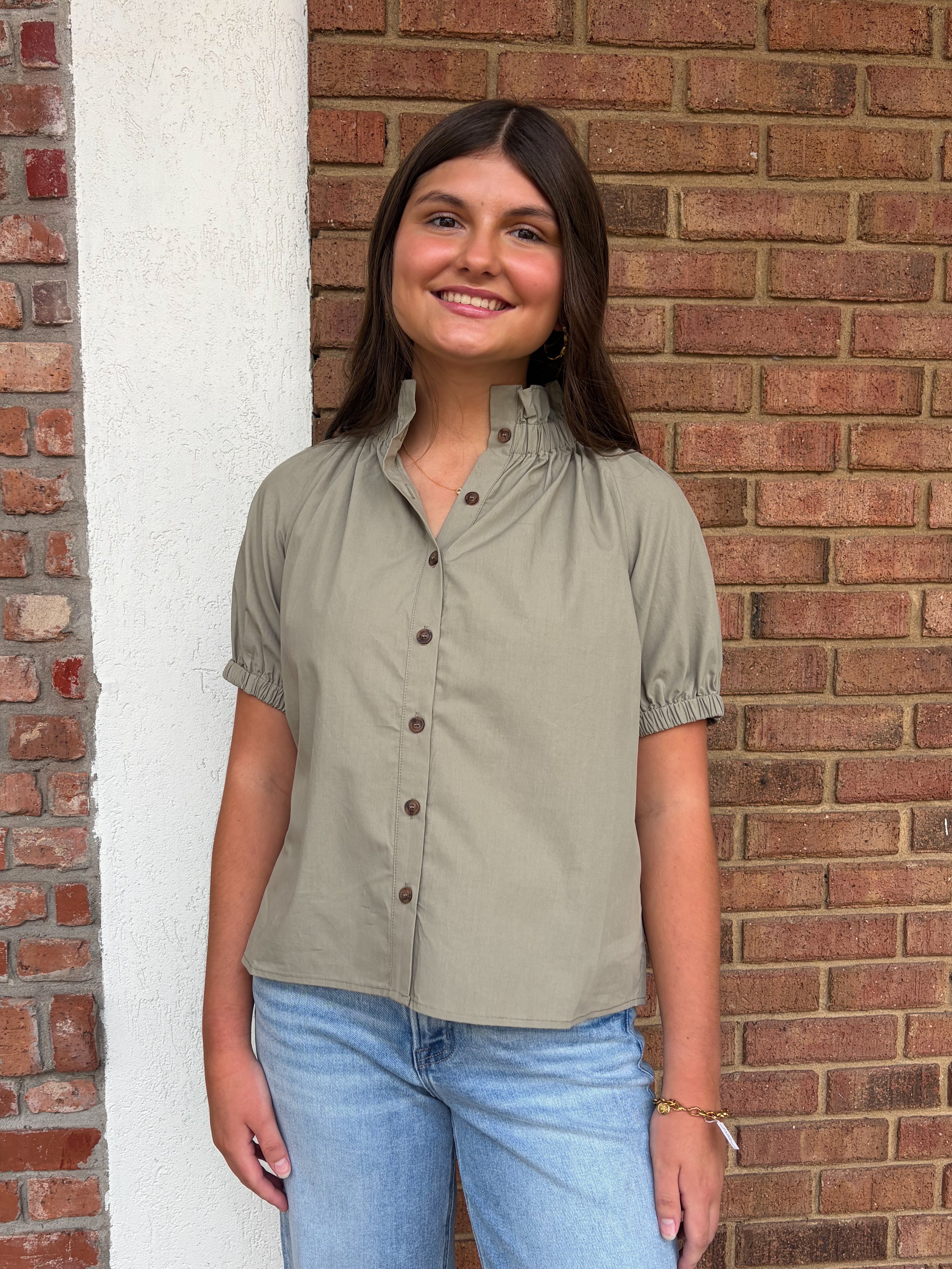 Tatum James: Scarlett Blouse - Sage Green