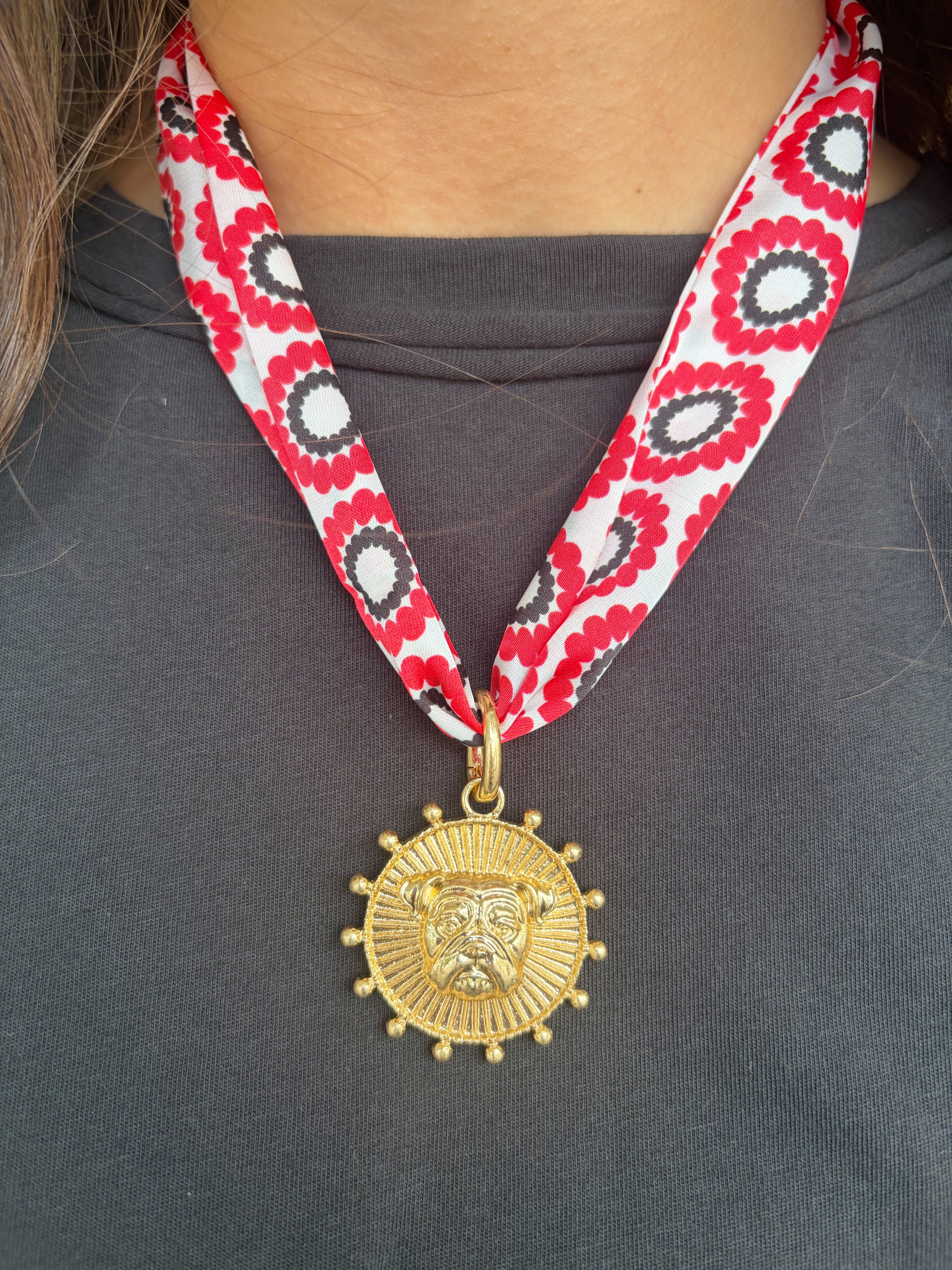 Caroline Hill: Carmen Coin Charm Dog Worn Gold
