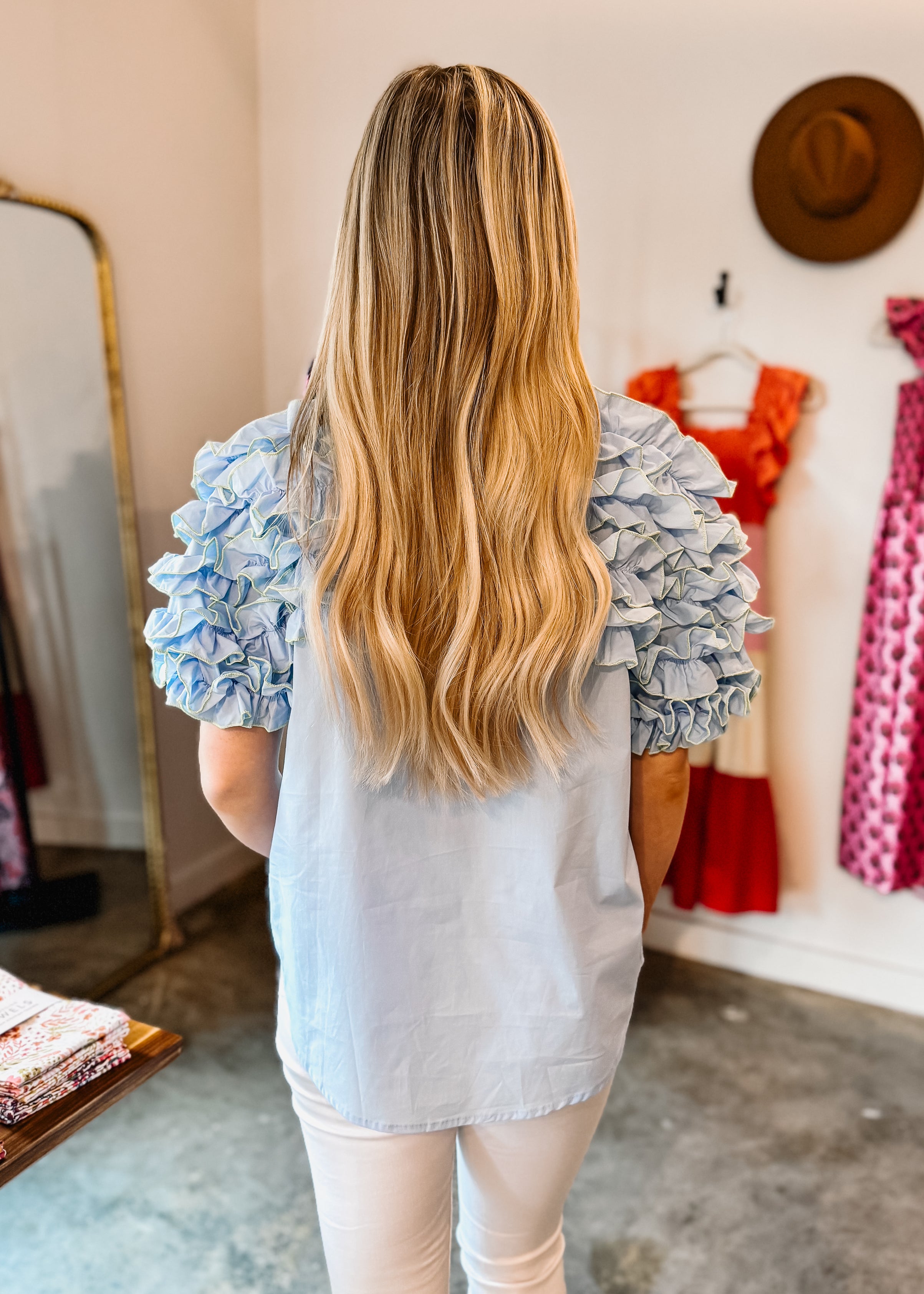 Another Love: Melrose Leather Sleeve Top