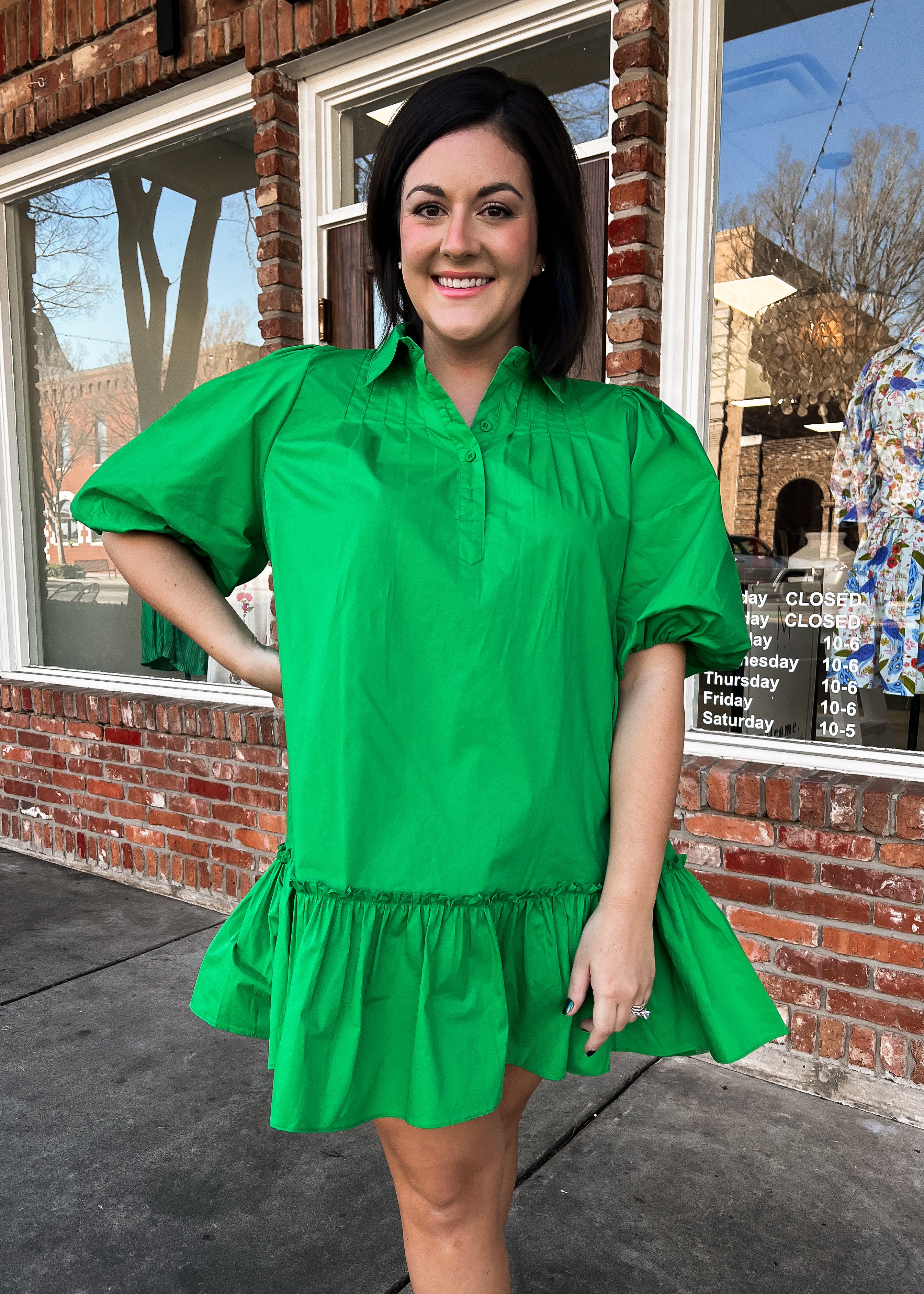 Sincerely Ours: Kyrstin Green Ruffle Dress