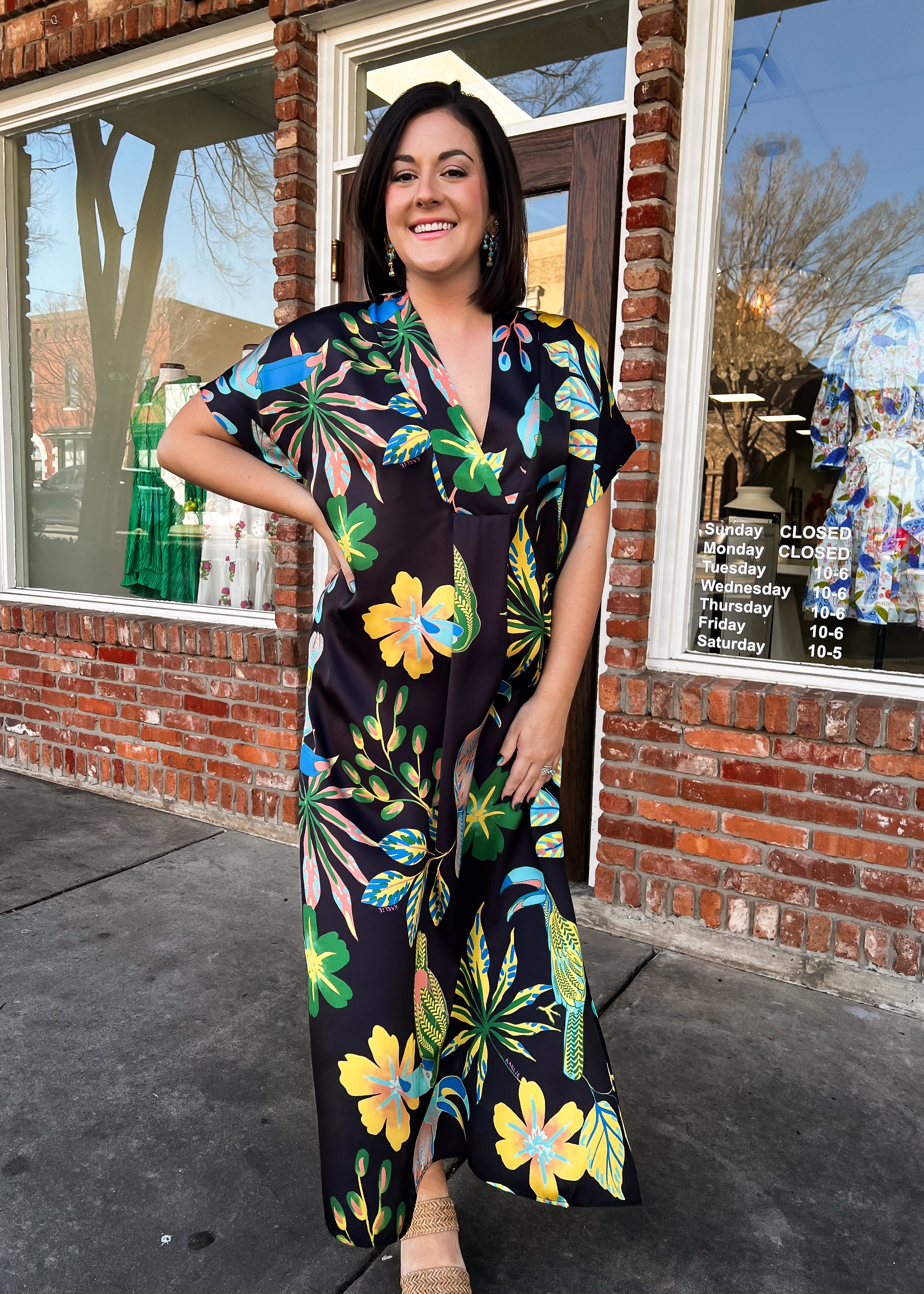 Karlie: Toucan Jungle Kaftan Maxi Dress