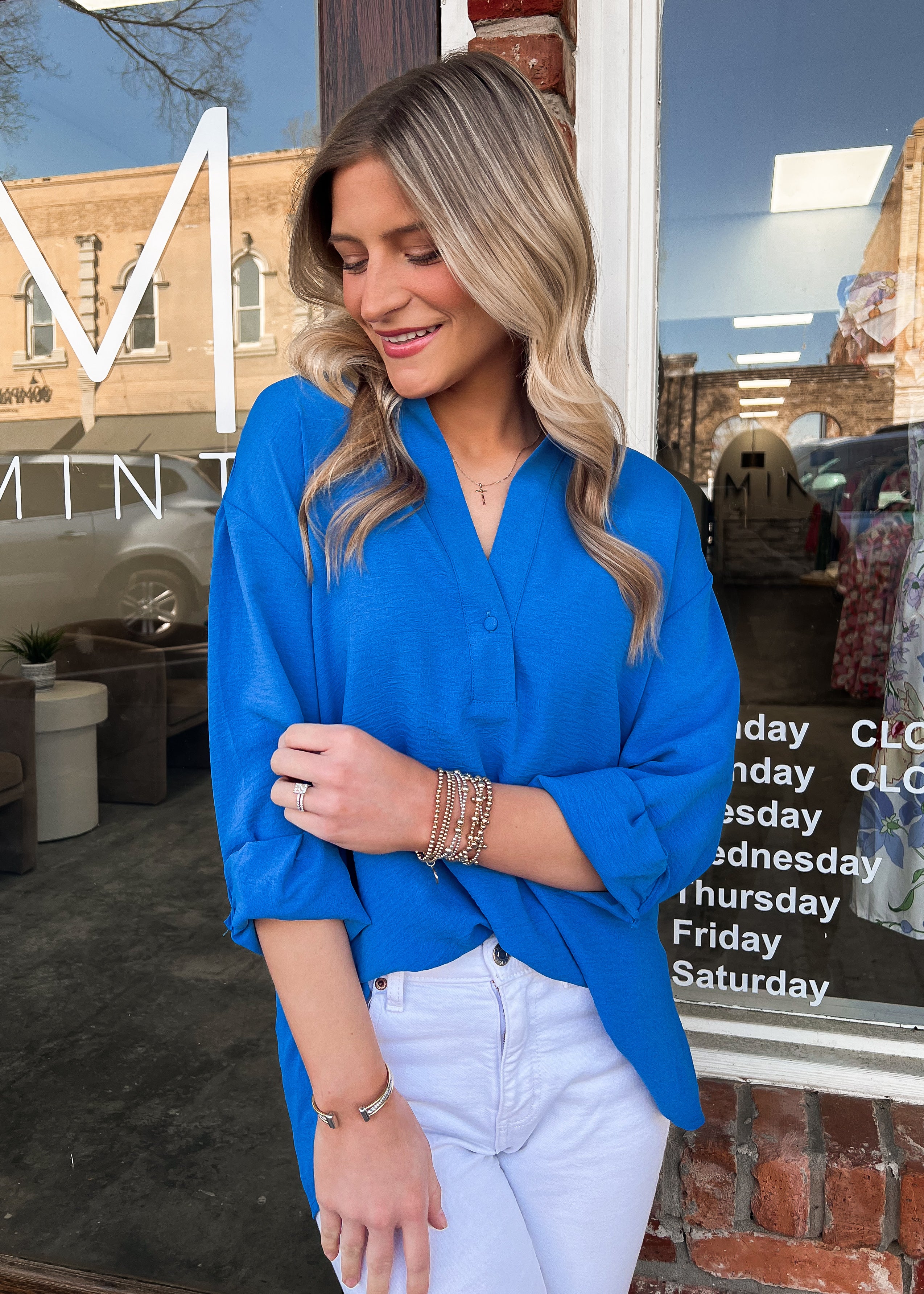 Sincerely Ours: Iris Blouse - Sky Blue