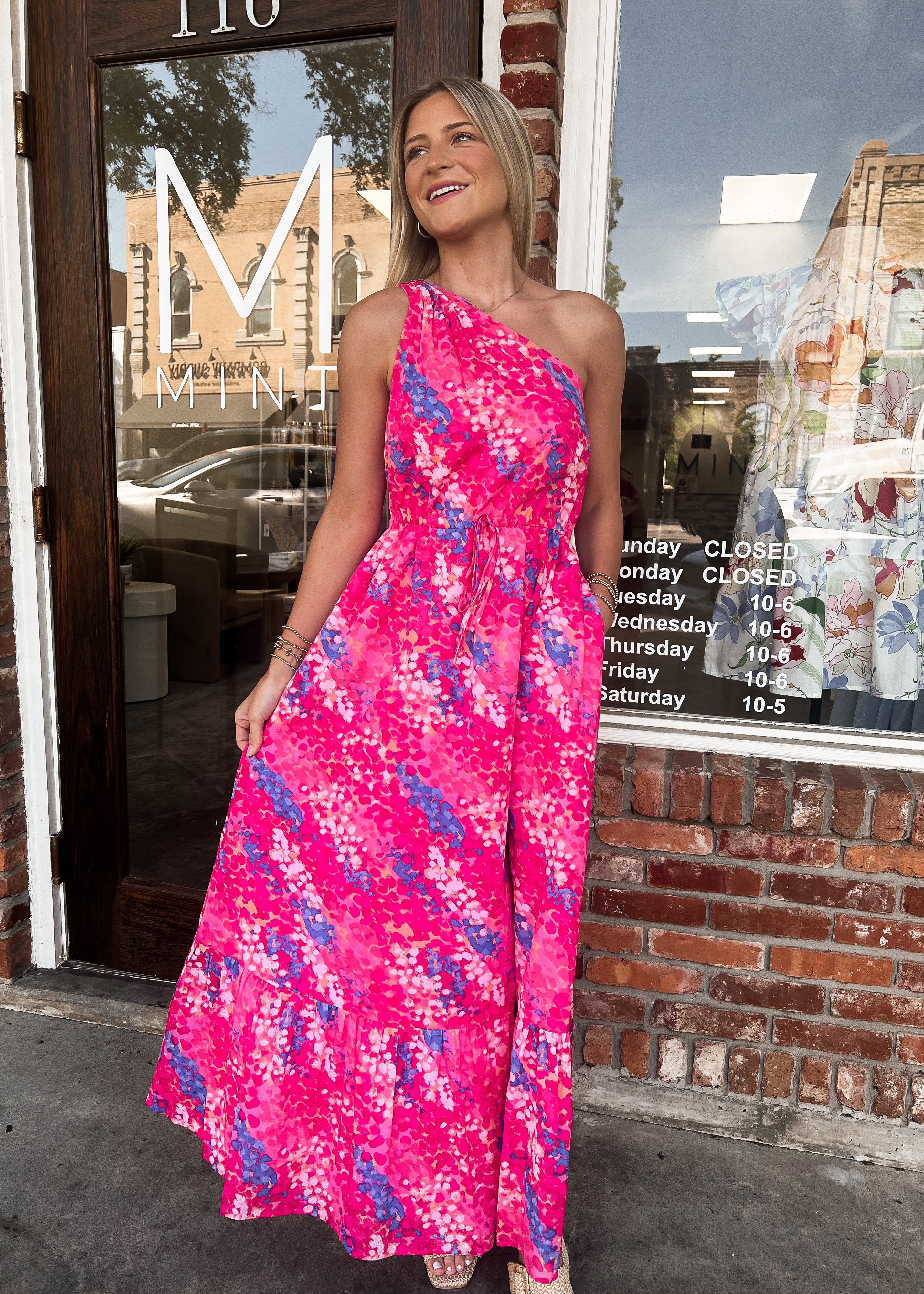 Leah One Shoulder Maxi Dress