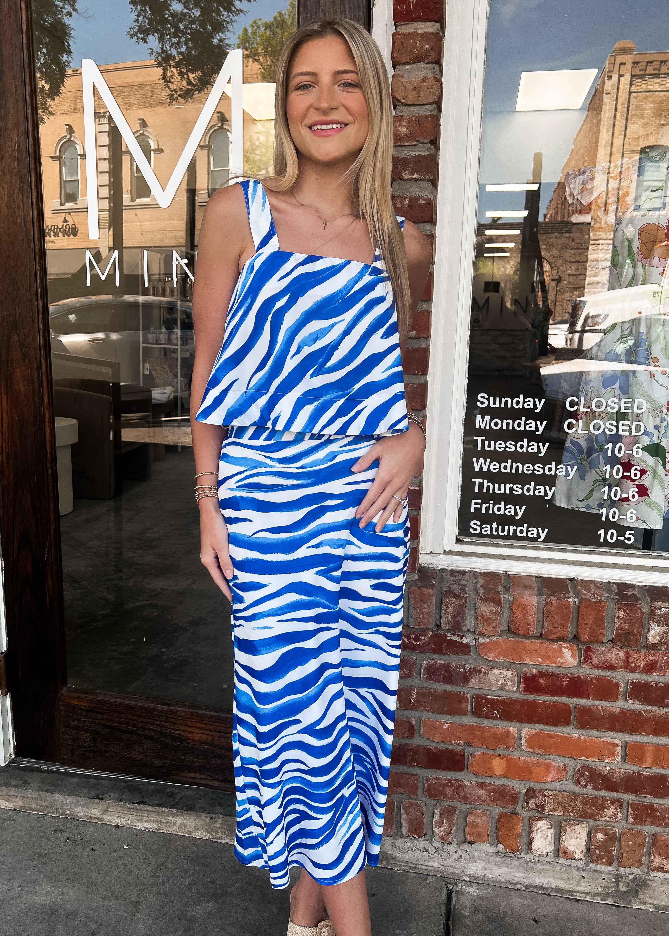 Sincerely Ours: Blue Zebra Skirt Set