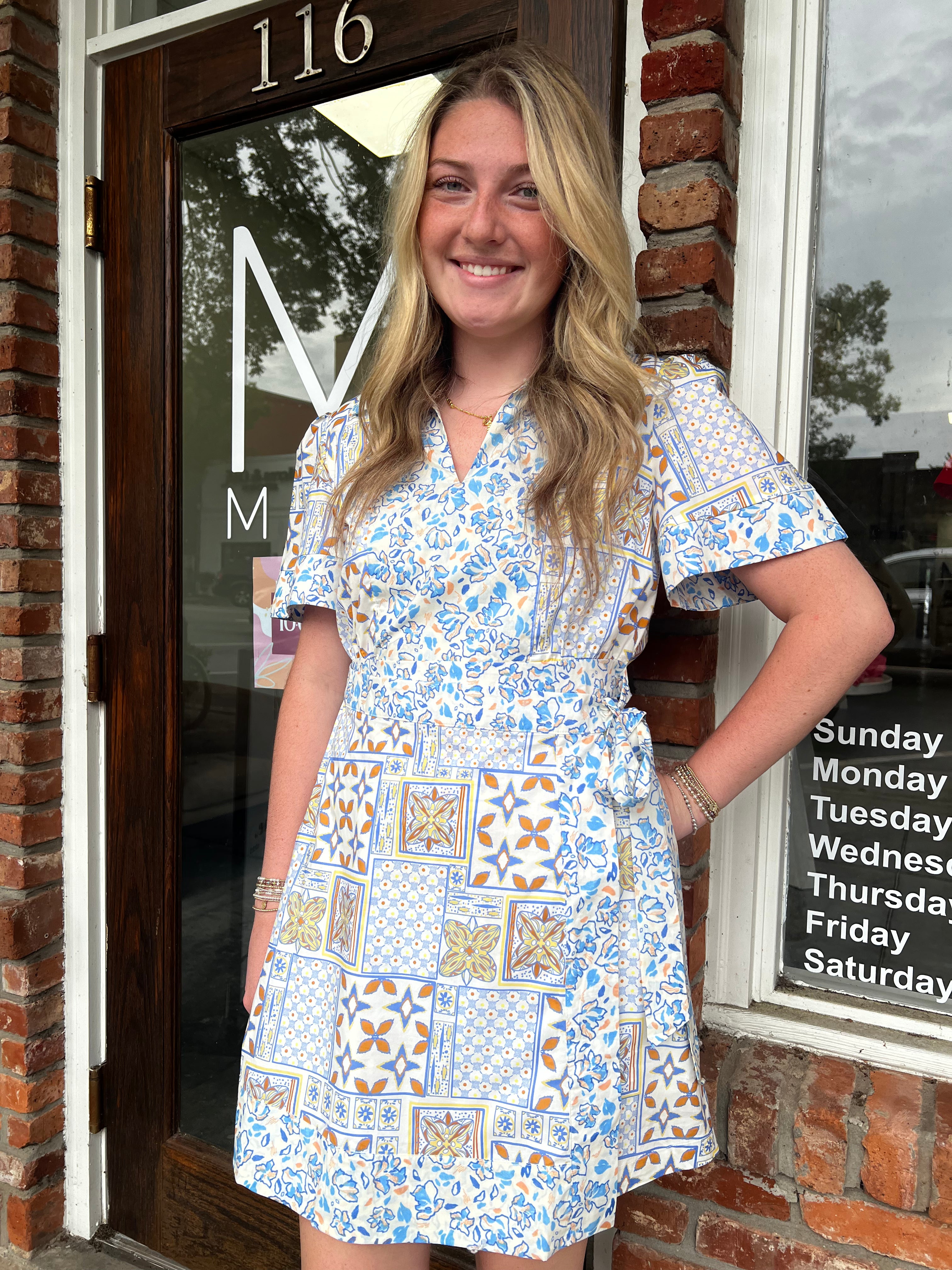 Amber Mixed Print Dress