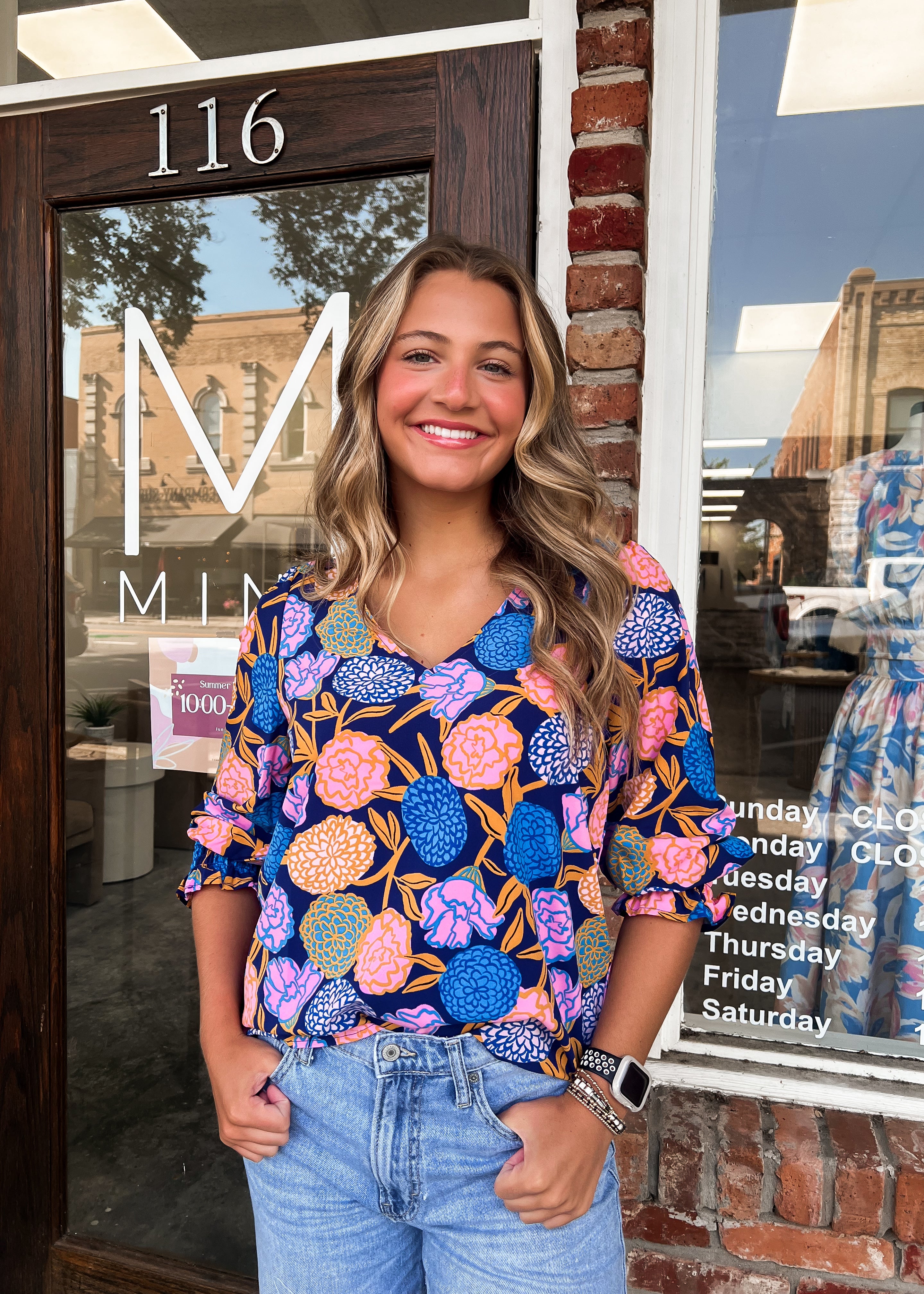 Juliette Navy Top