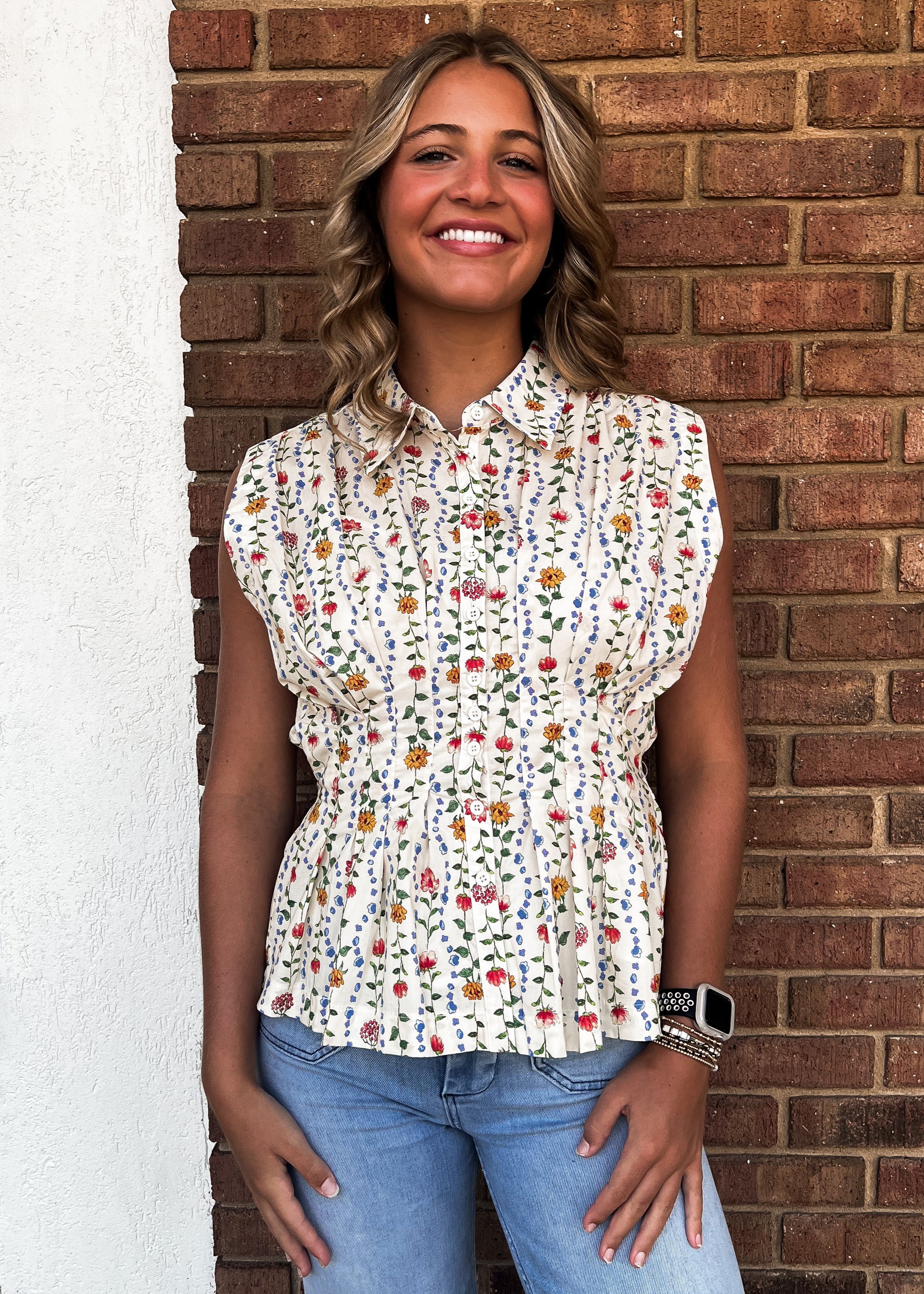 Ciera Pleated Waist Peplum Top