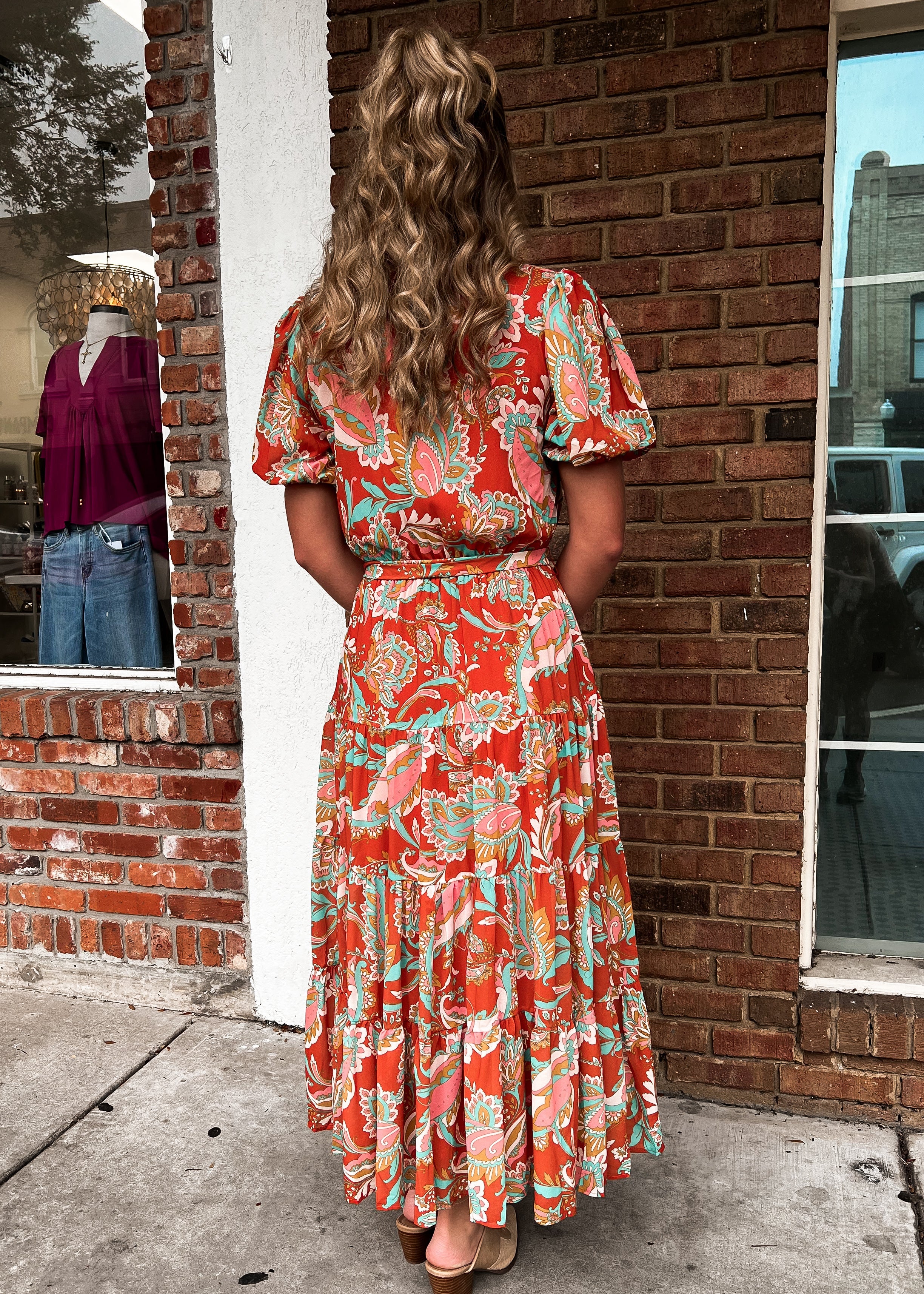 Paisley Printed Midi Dress
