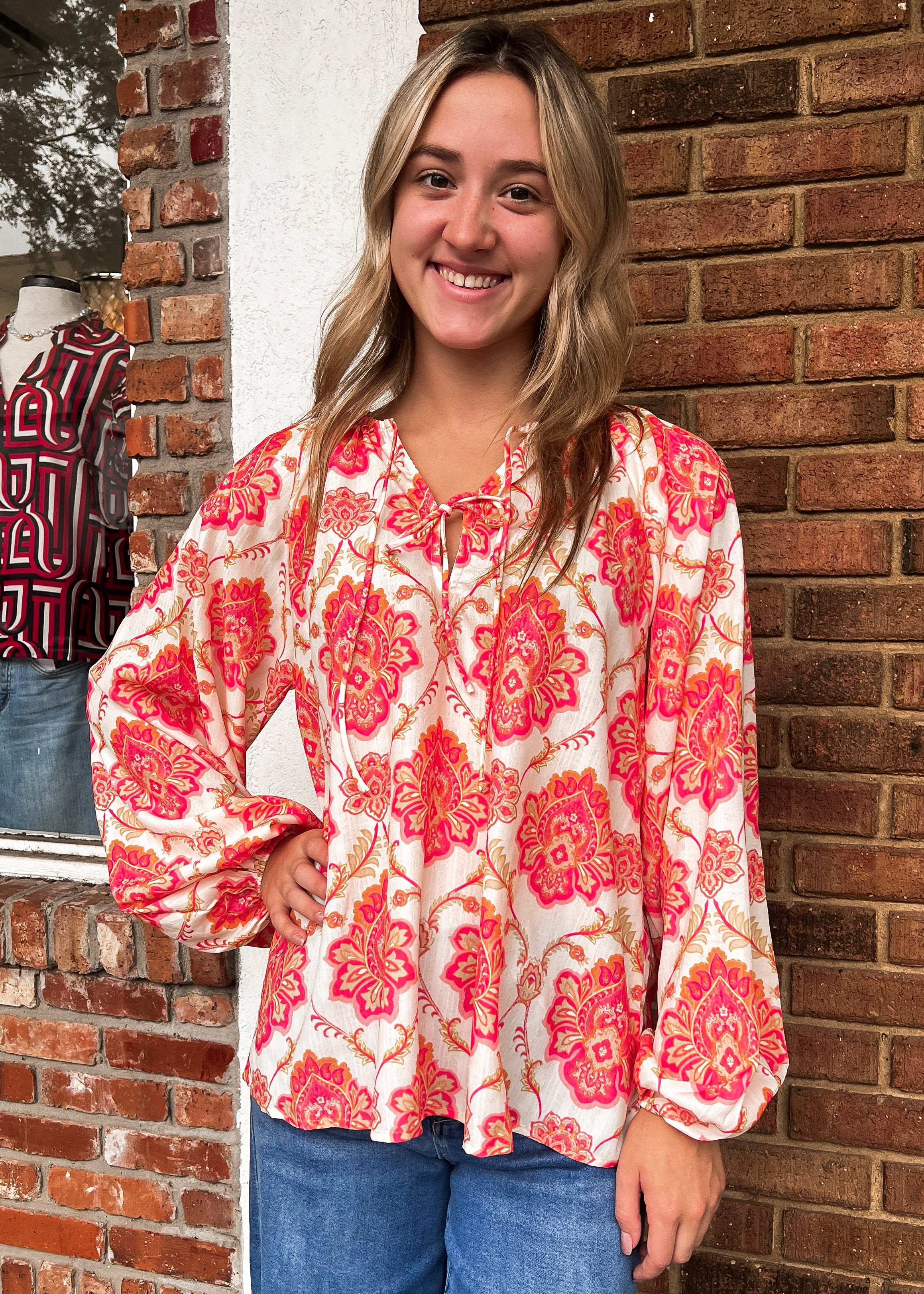 Clare Printed Woven Top