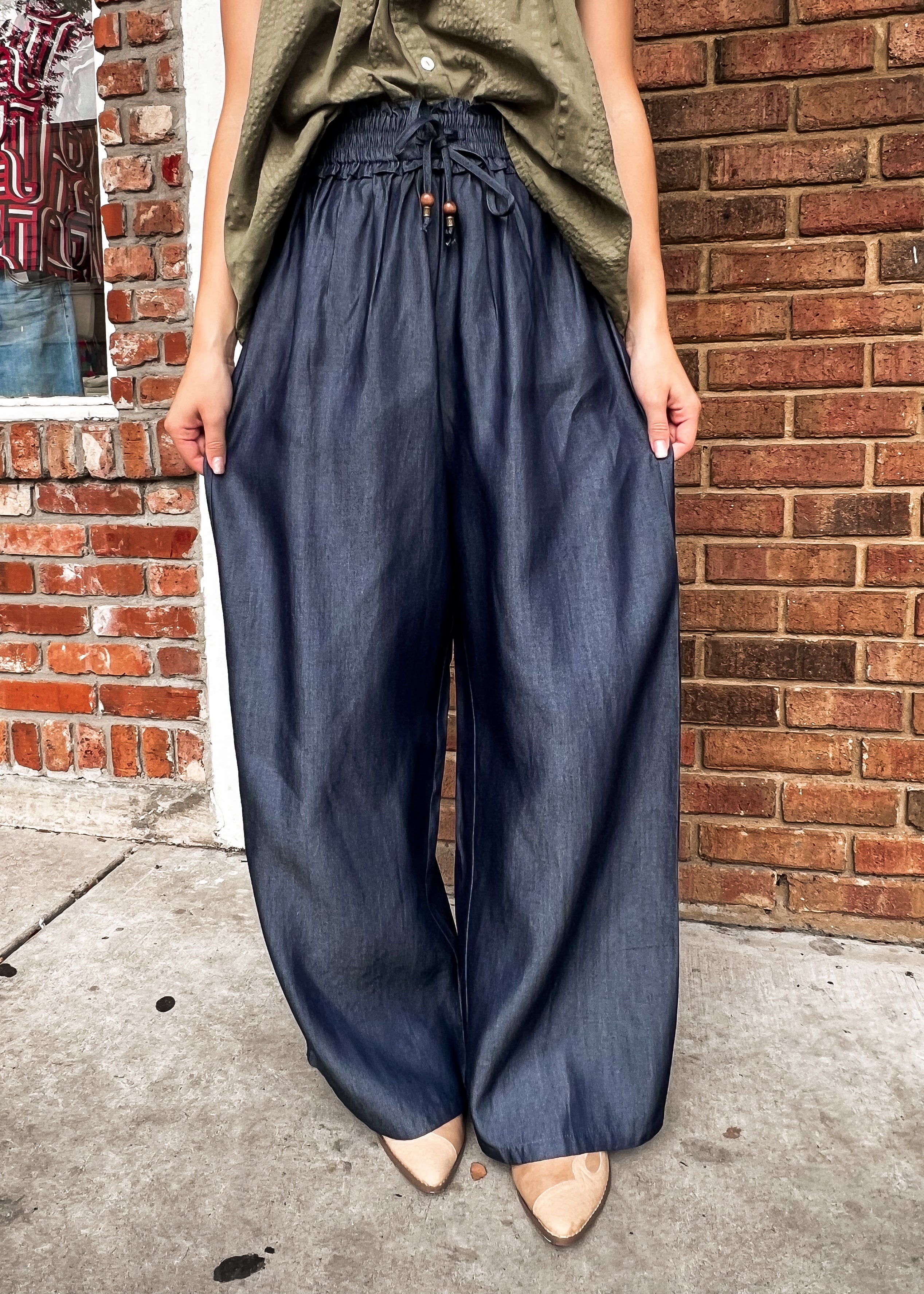 THML: Arie Wide Leg Denim Pants