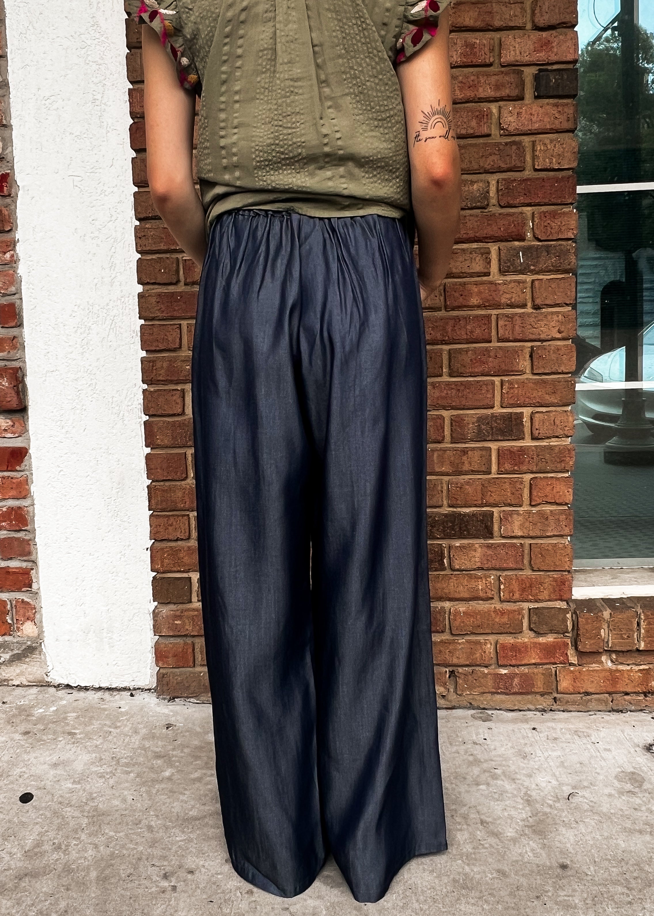 THML: Arie Wide Leg Denim Pants