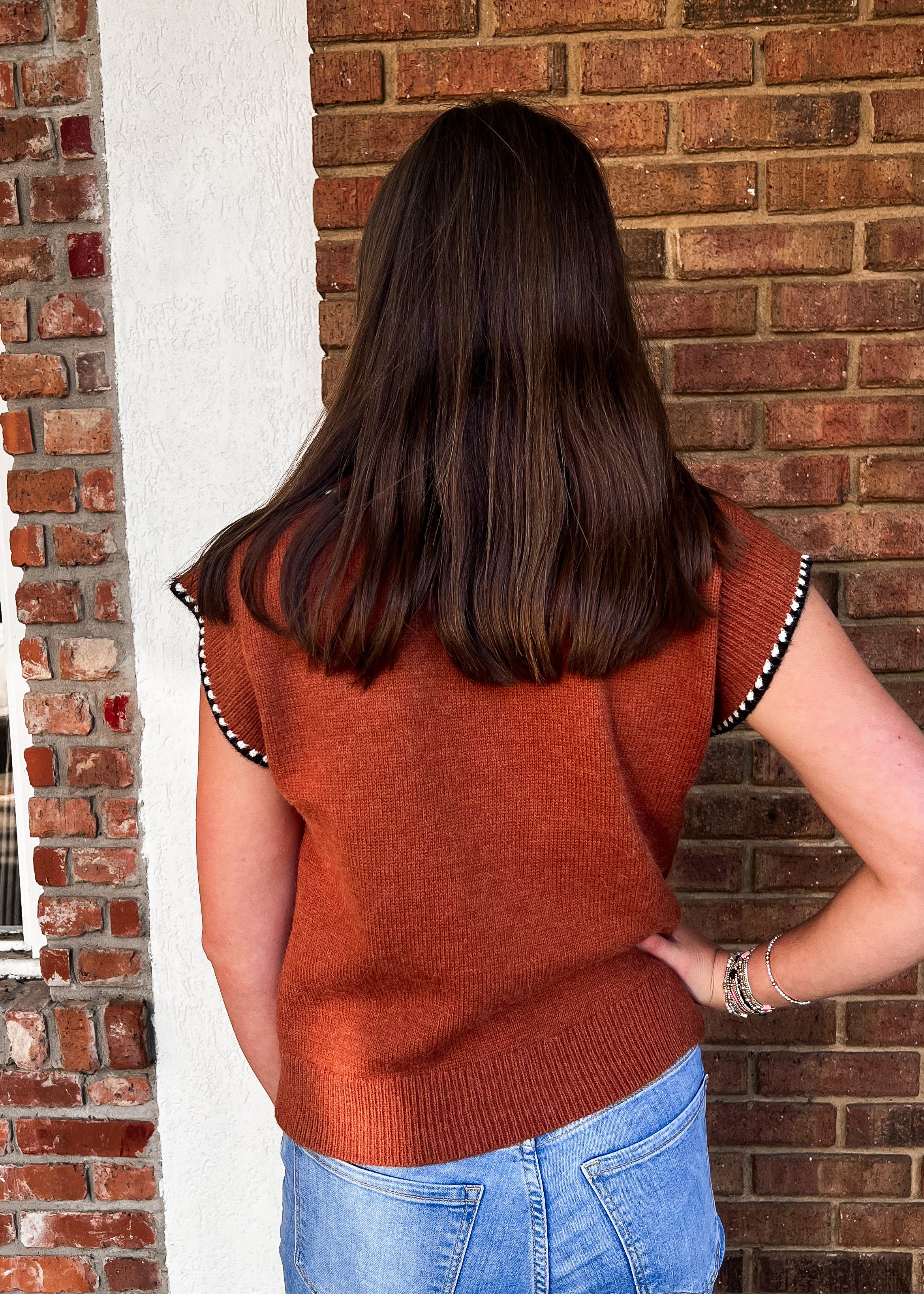 Jenny Rust Sweater Vest