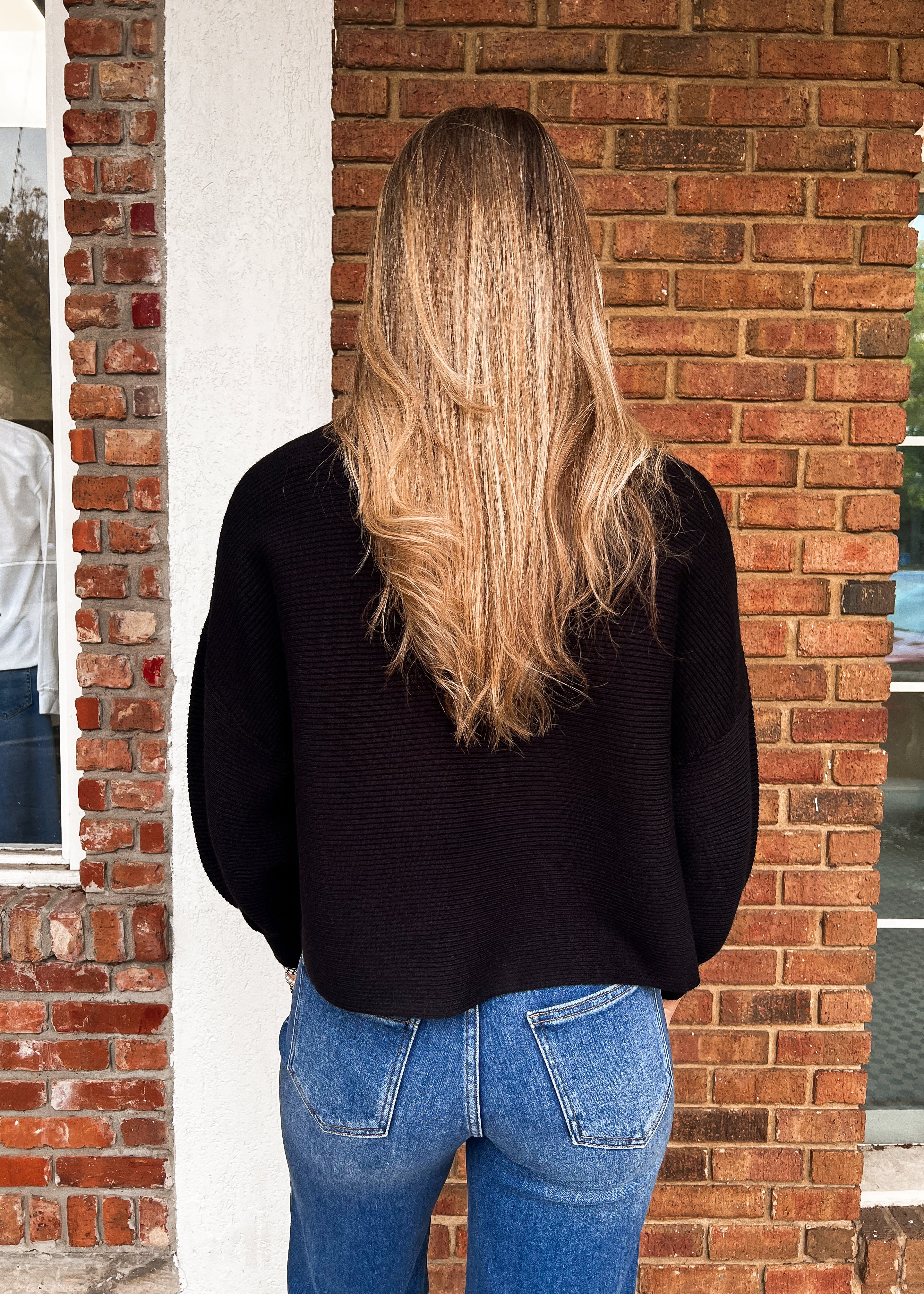Sara Balloon Sleeve Sweater - Black