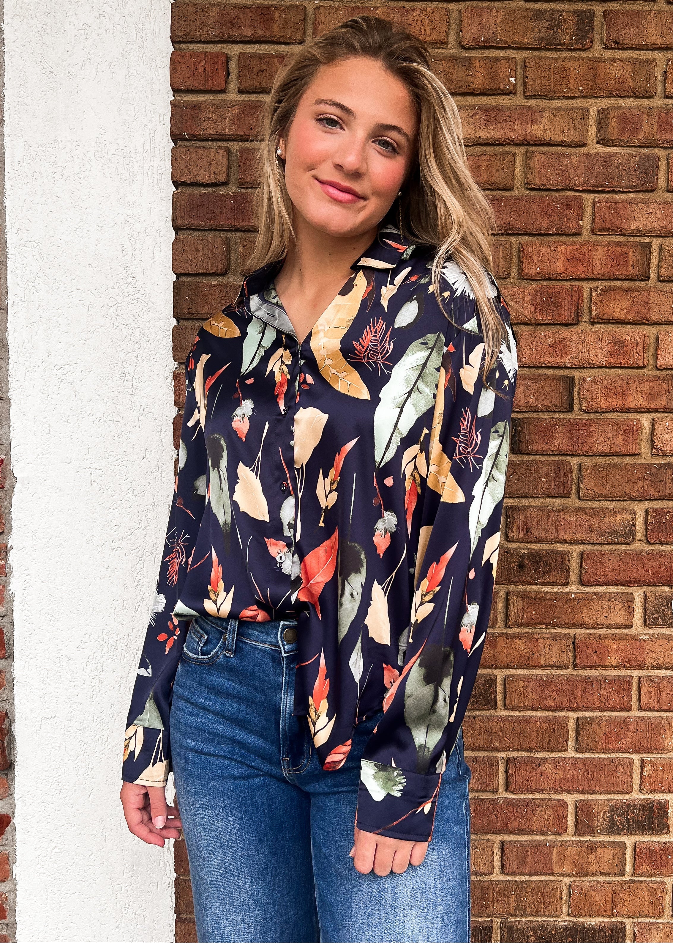 Hattie Silky Long Sleeve Blouse