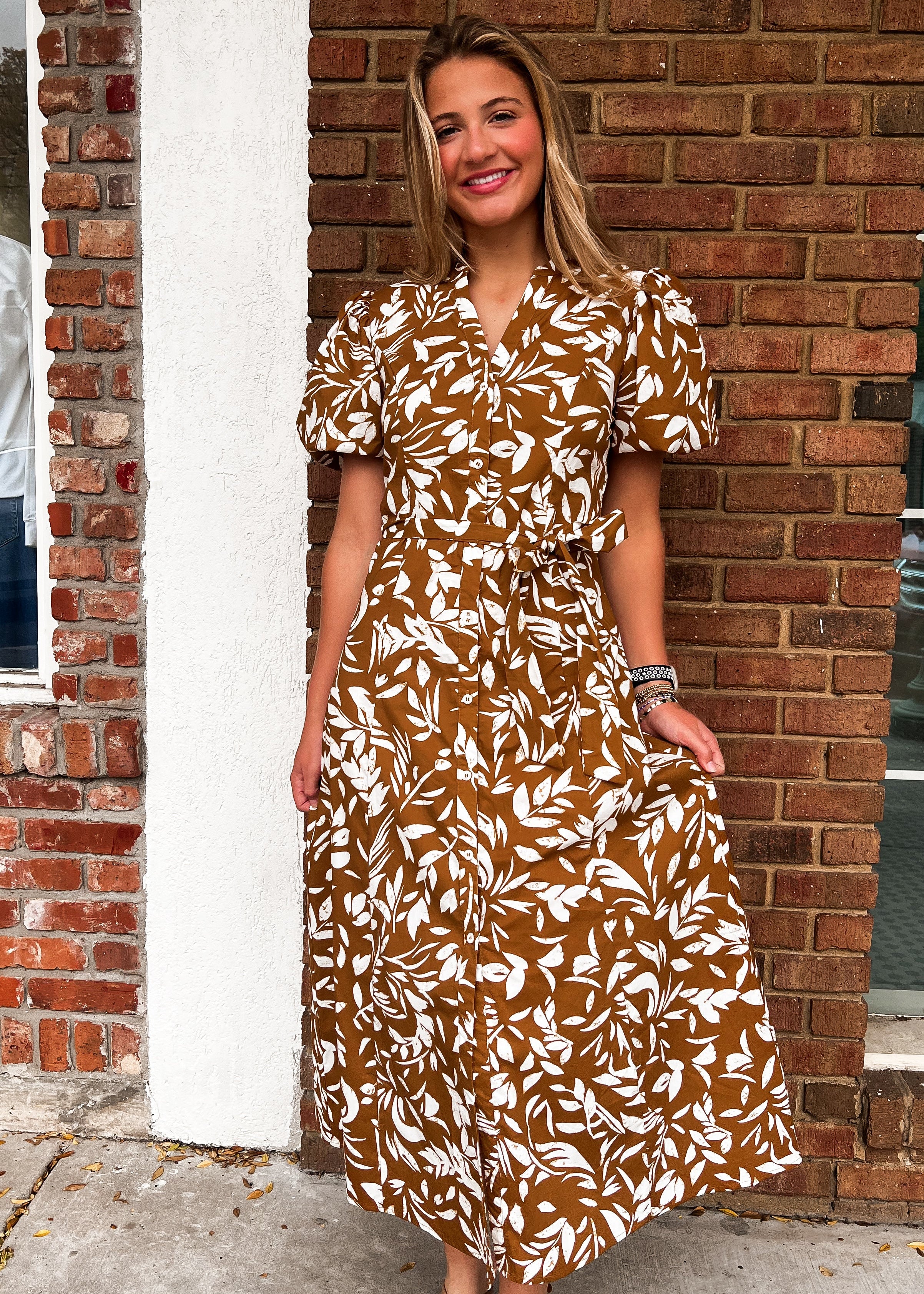 Elli Puff Sleeve Maxi Dress Large