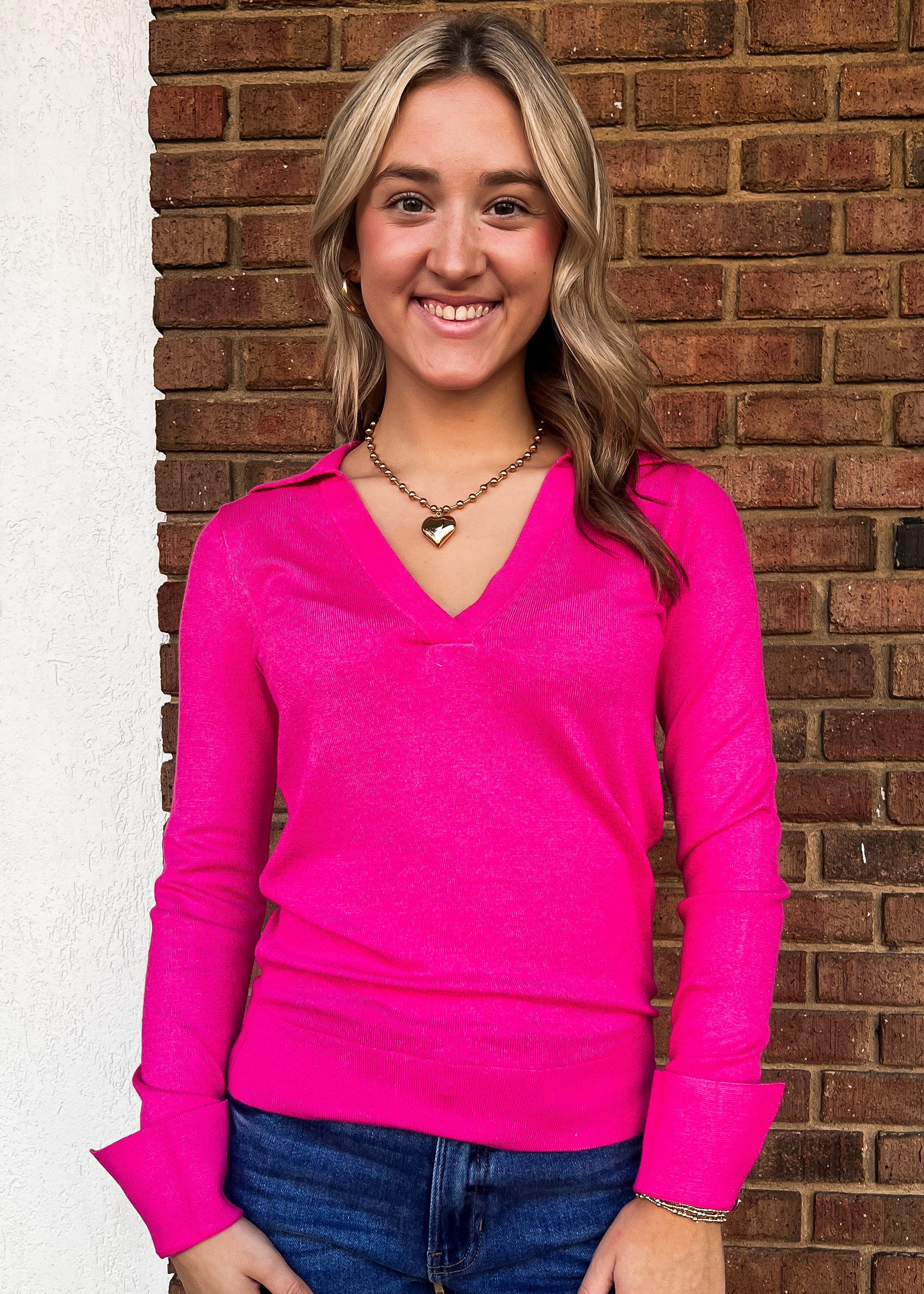 Alison Long Sleeve V Neck Sweater