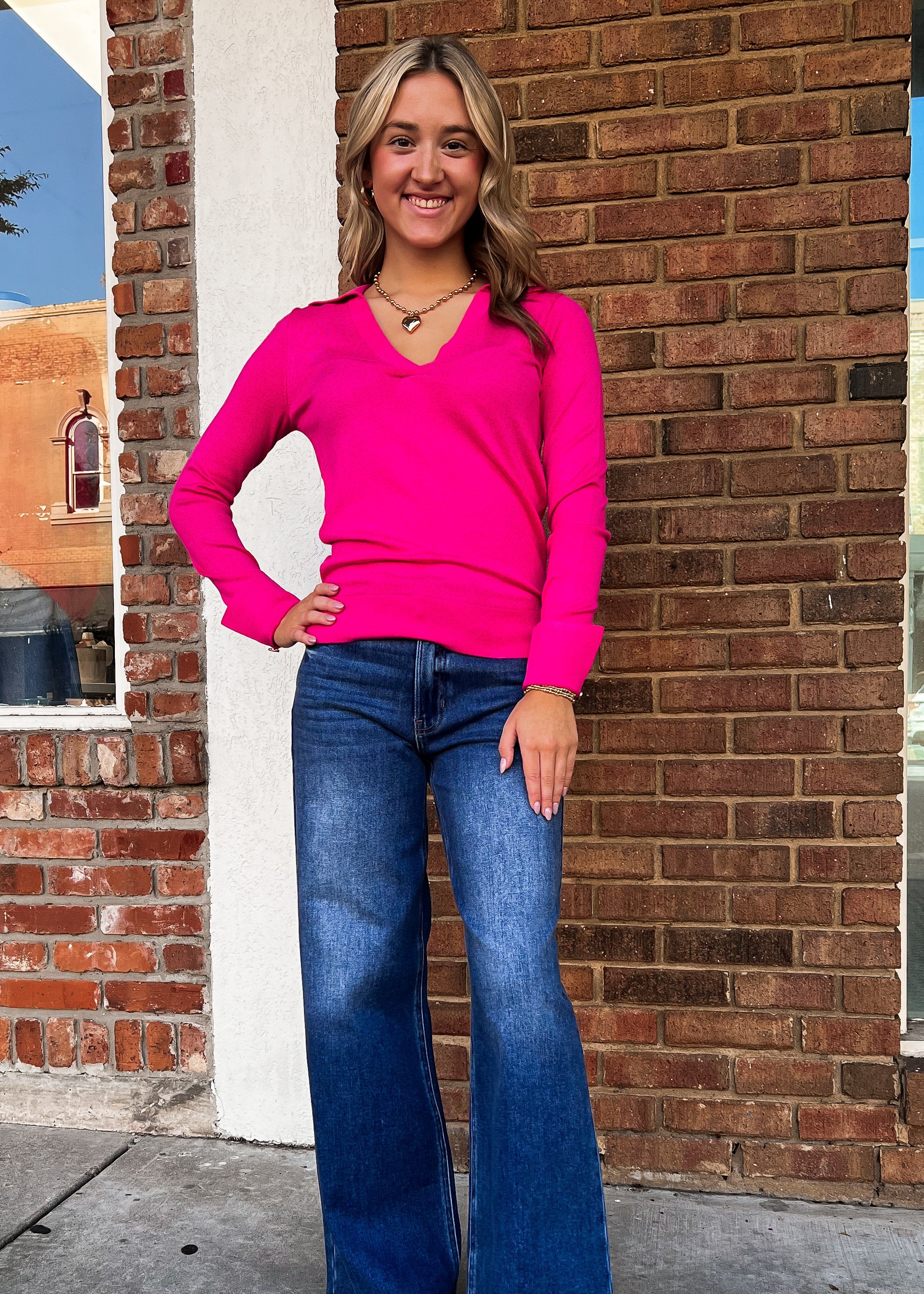 Alison Long Sleeve V Neck Sweater