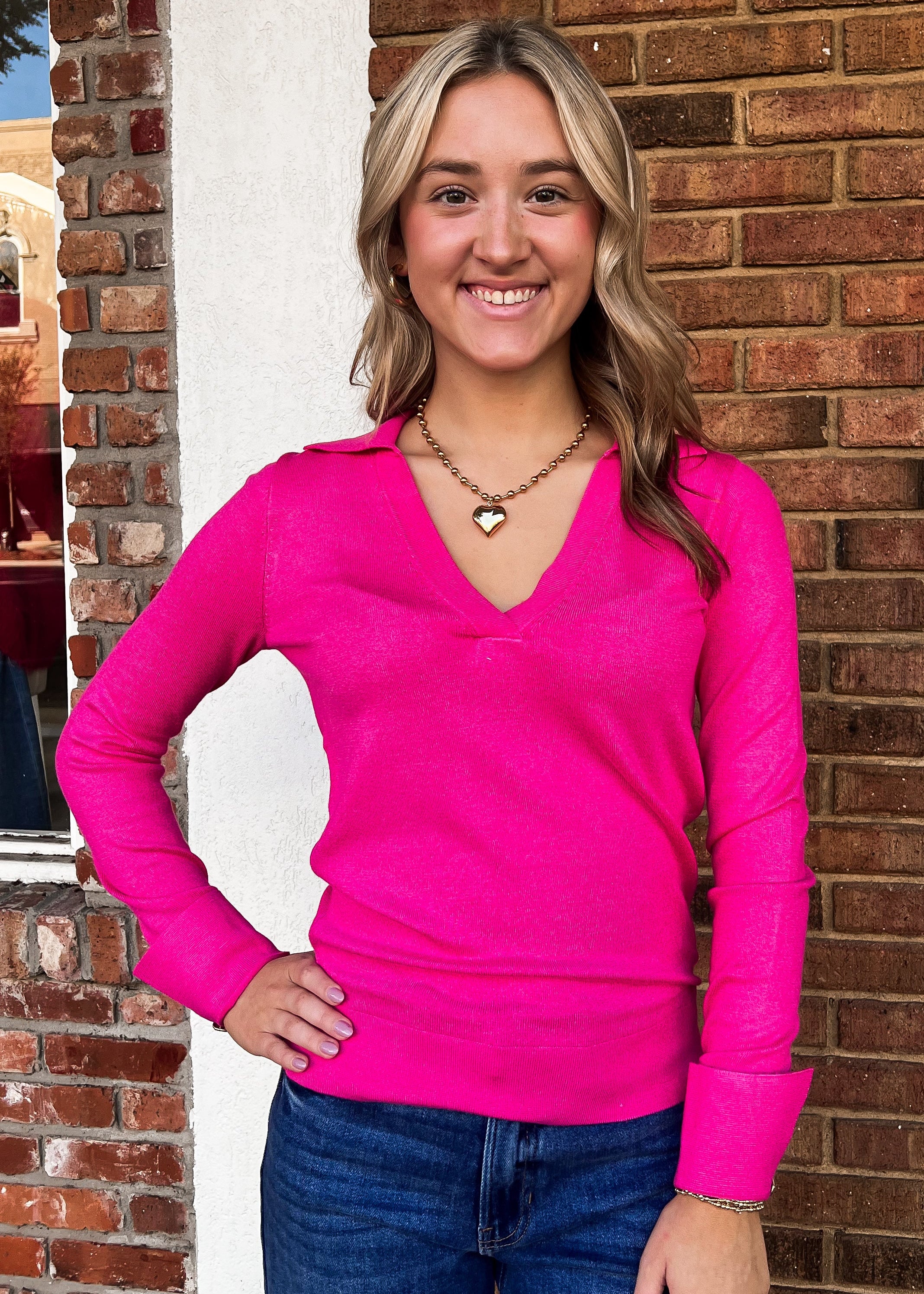 Alison Long Sleeve V Neck Sweater
