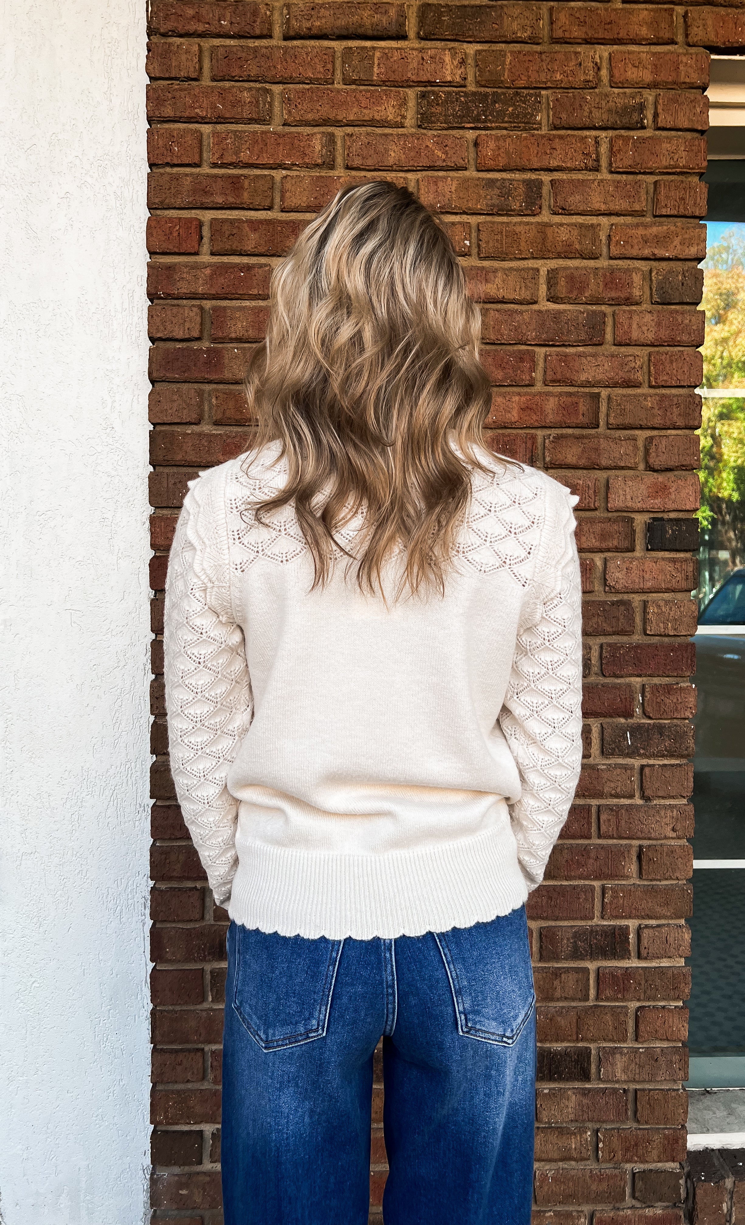 Isla Long Sleeve Cream Sweater