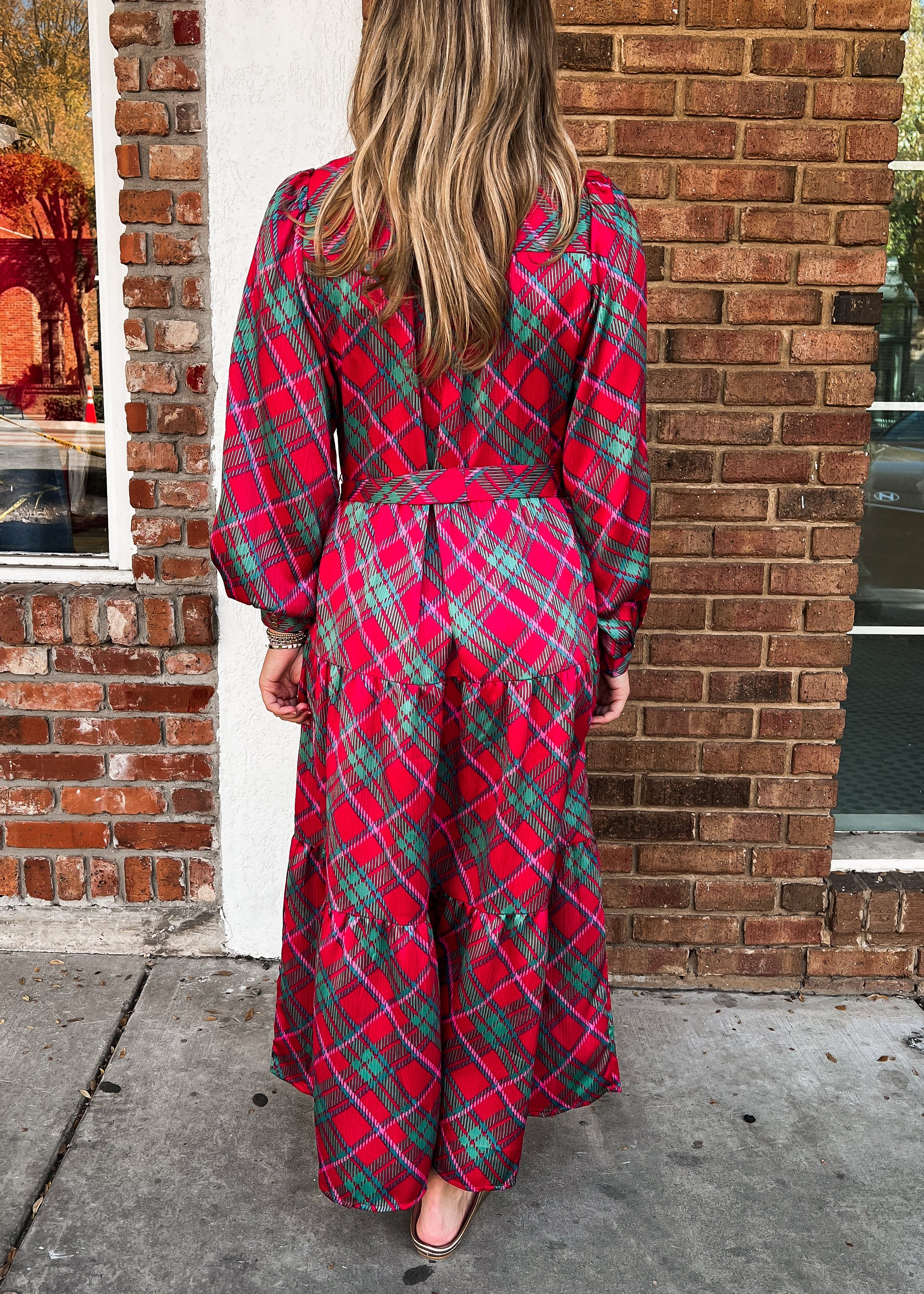 Gracelyn Plaid Tiered Dress