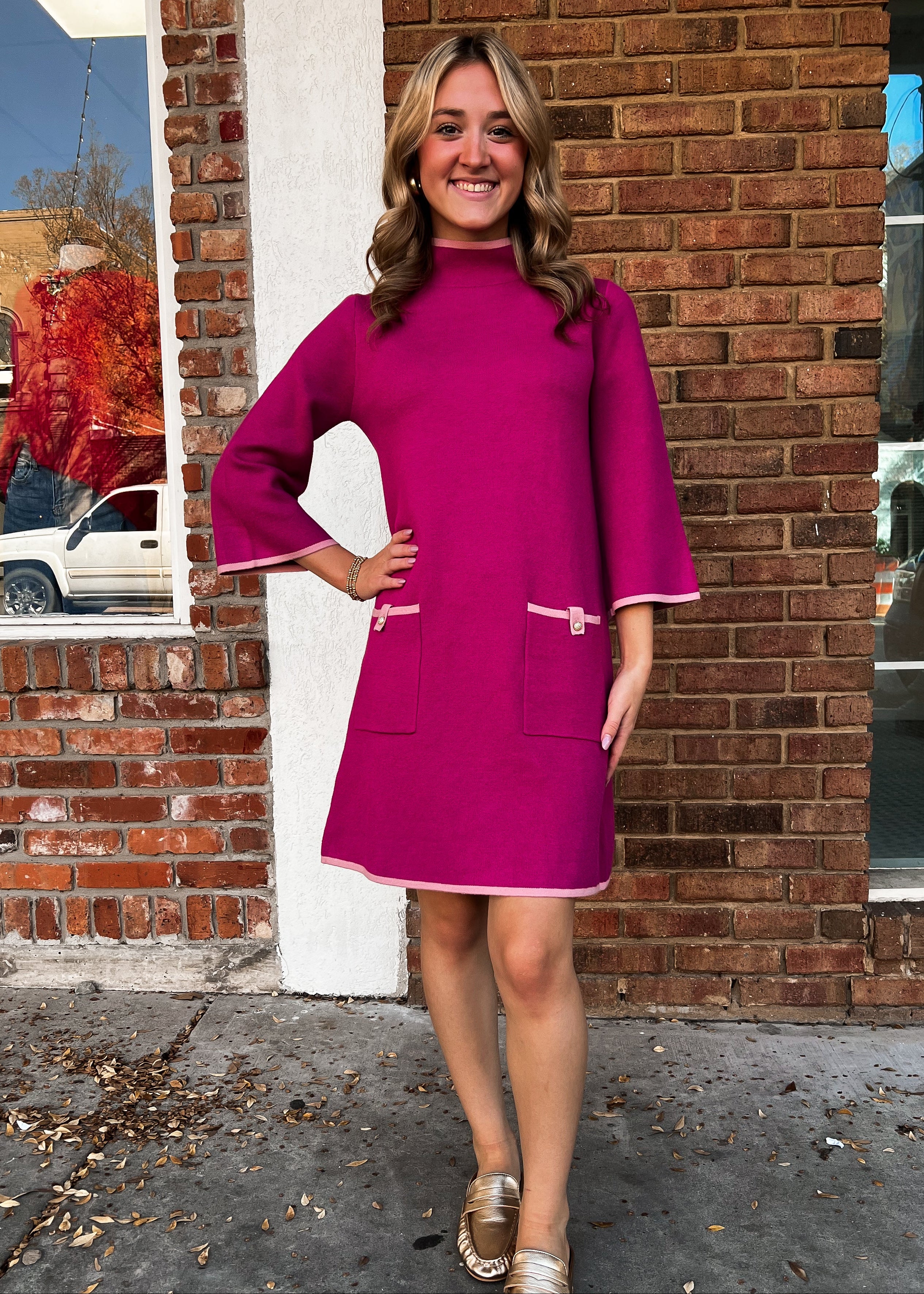 Dianna Mock Neck Sweater Dress