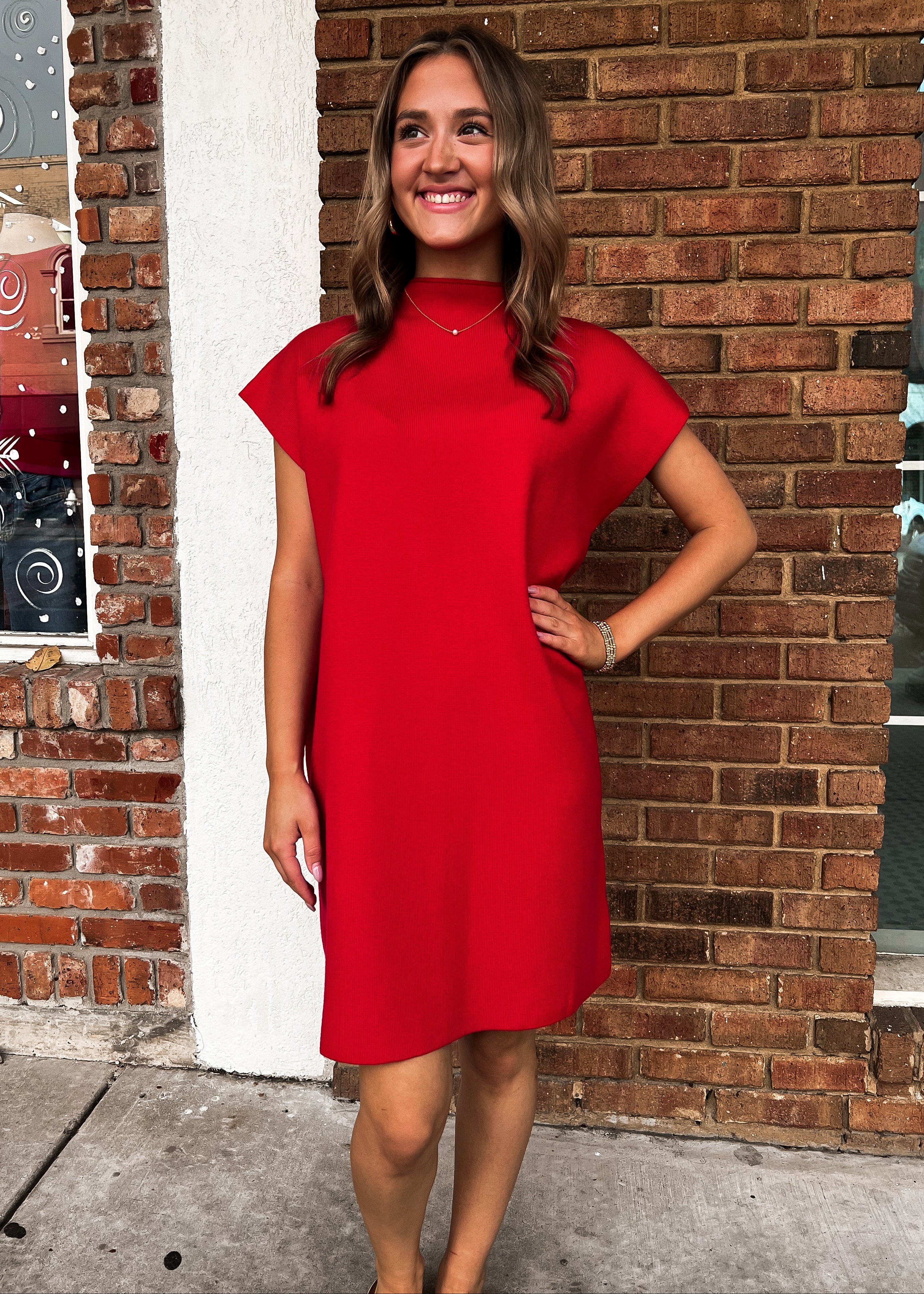 red holiday sweater dress Red Sweater Dress
