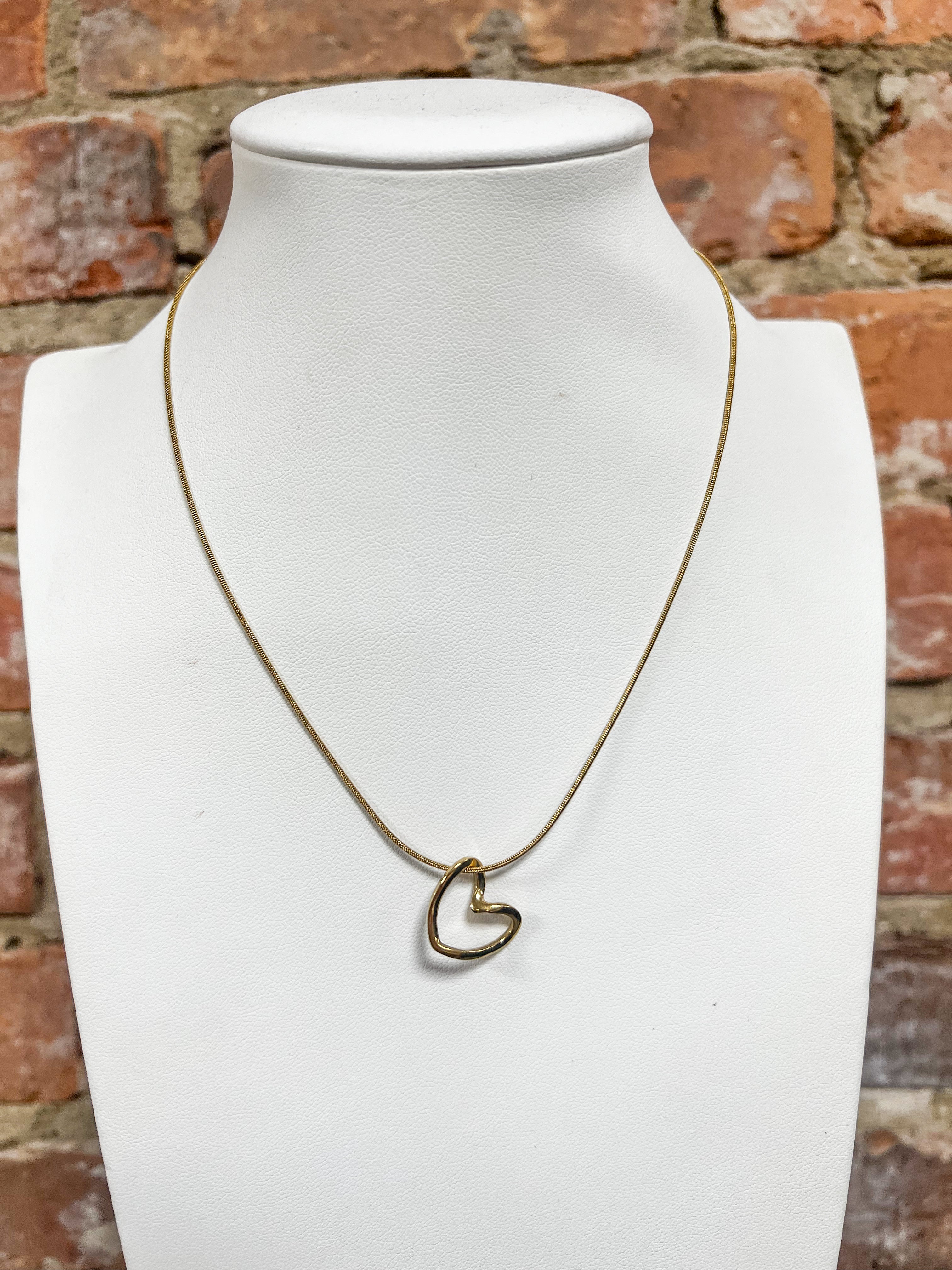 18k Non-tarnish Stainless Steel Heart Necklace