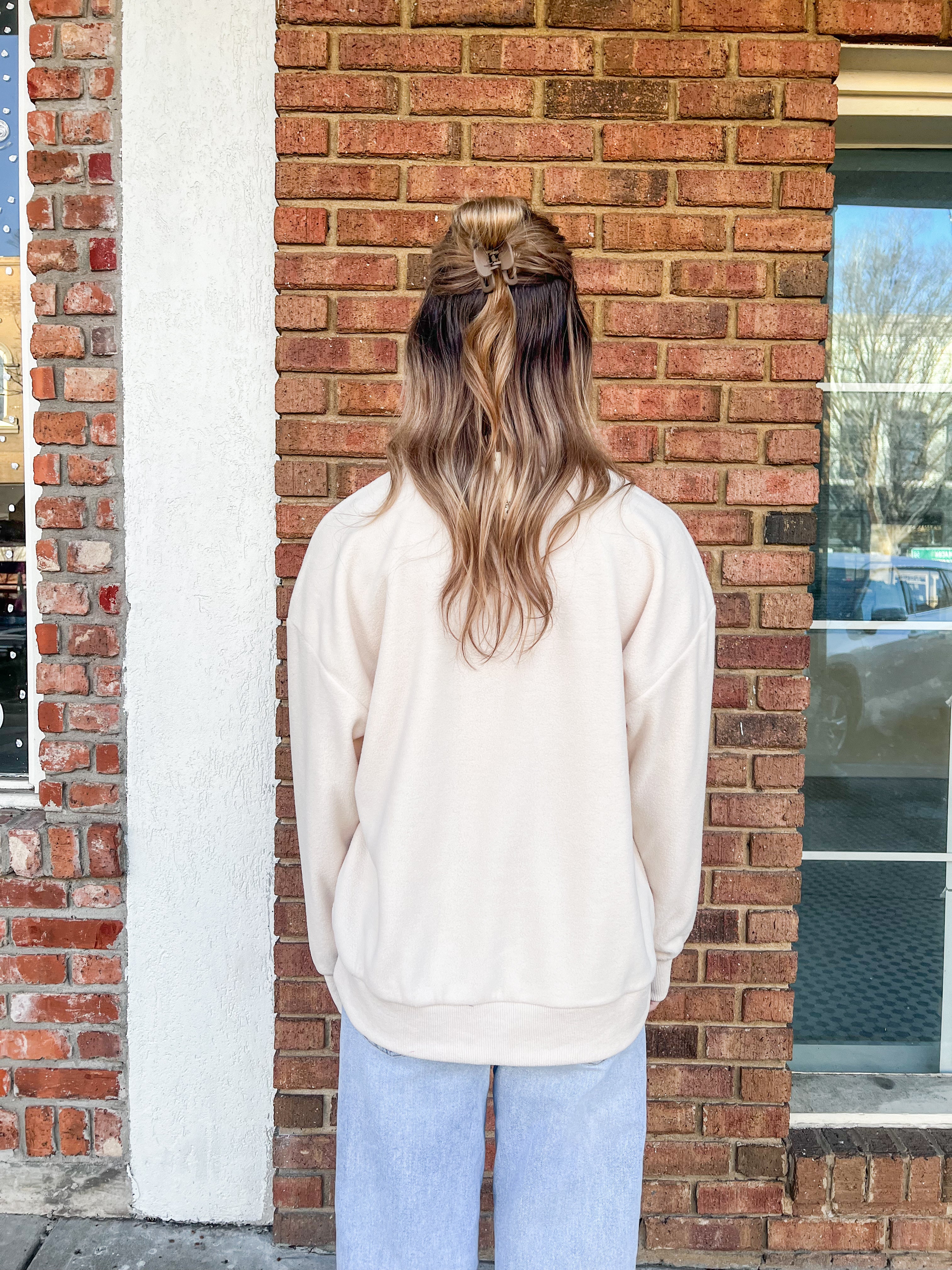 Reese Cream Fleece 1/2 Zip Pullover