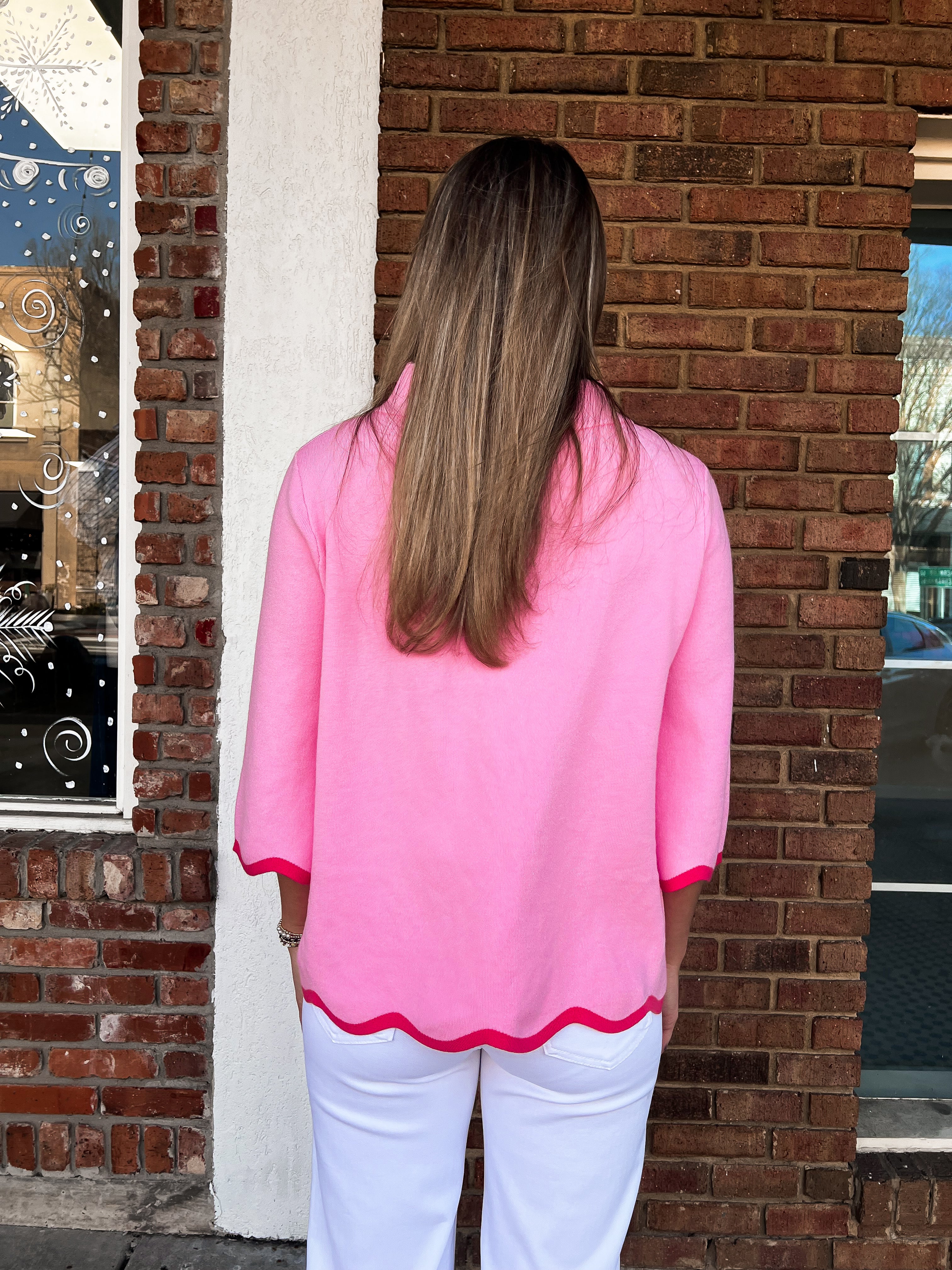 Pink Mock Neck Sweater