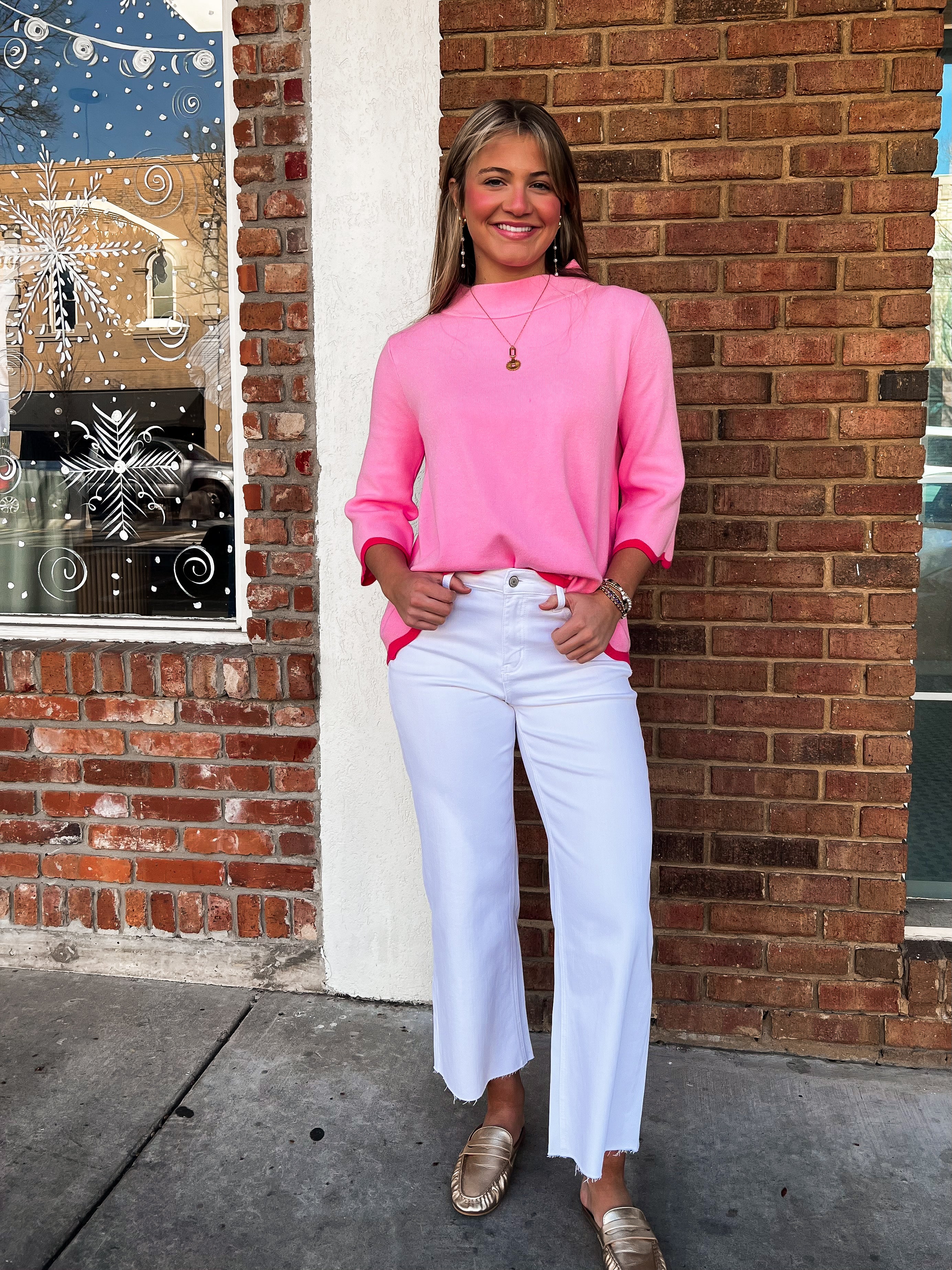 Olivia Wide Leg Crop Jeans - White