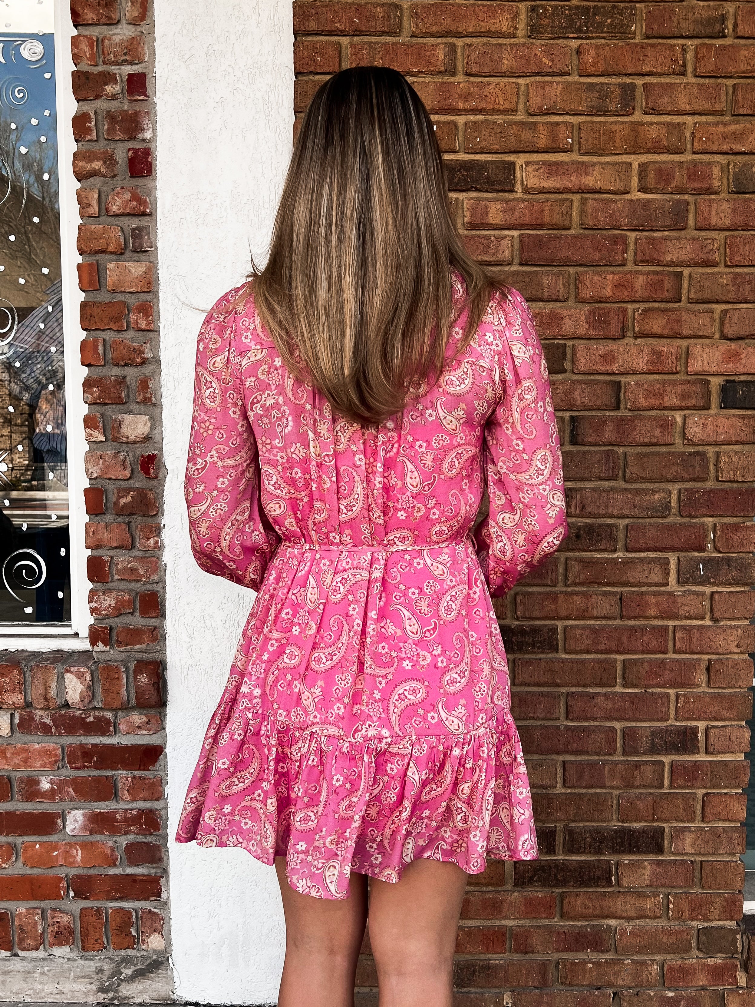 Paisley Tie Waist Dress