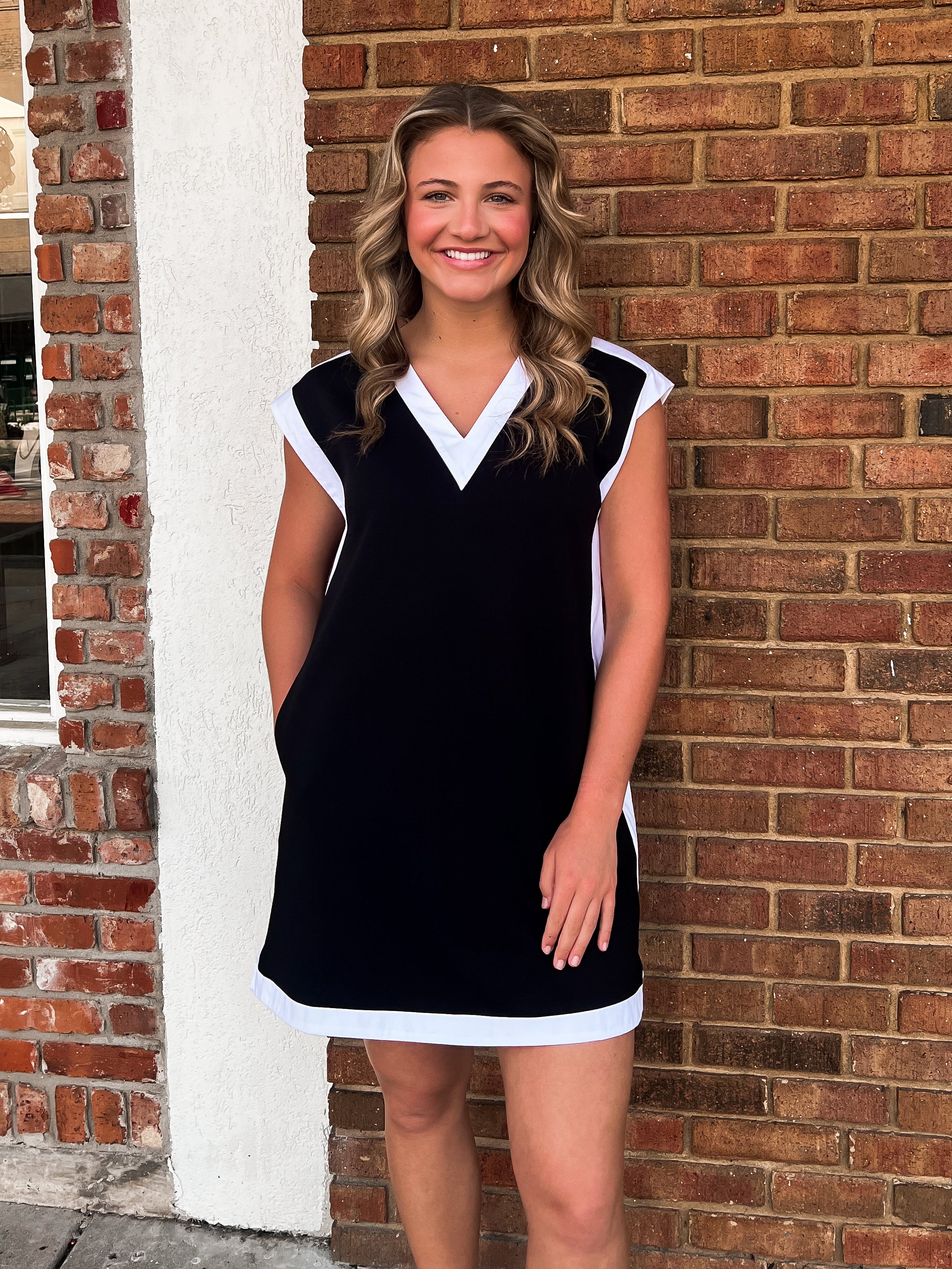 Amber Black and White Dress