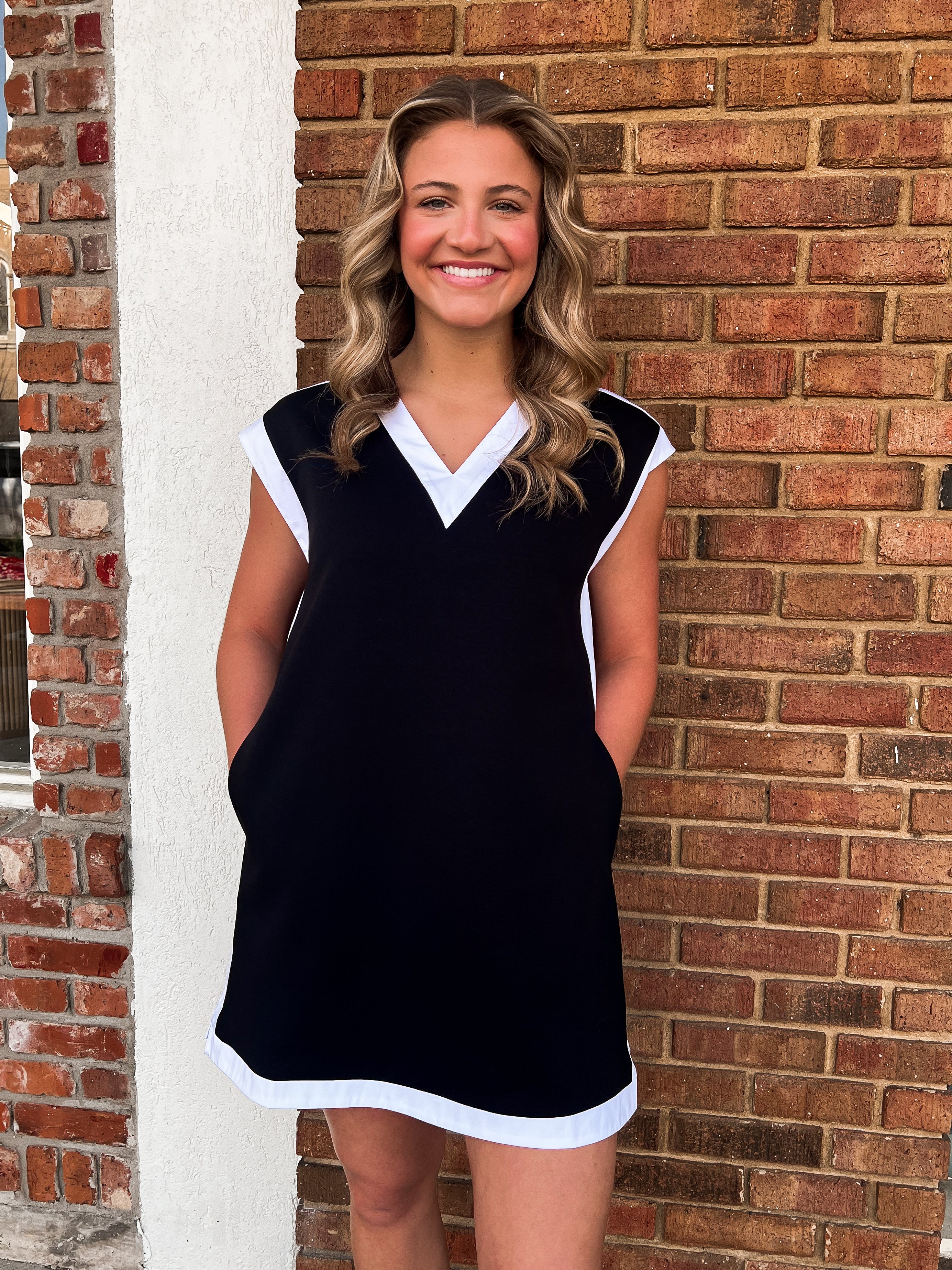 Amber Black and White Dress